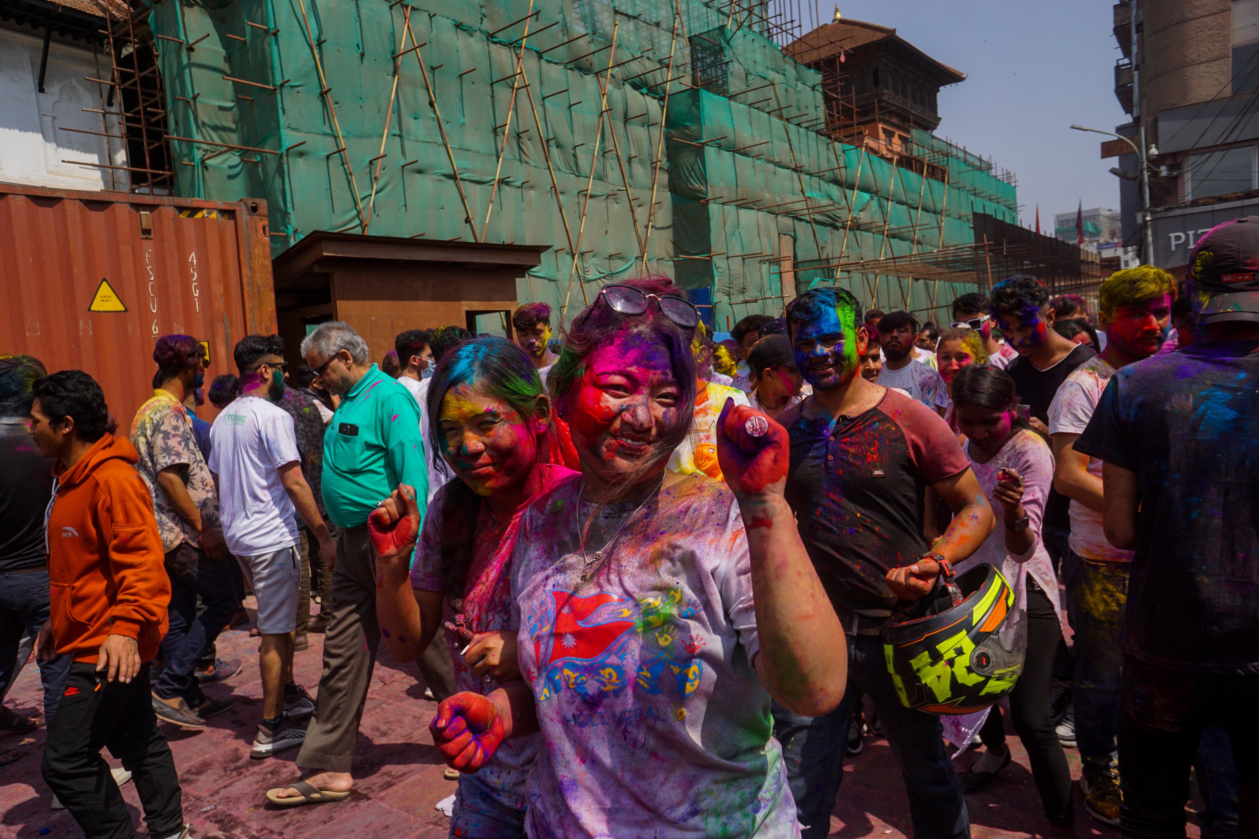 Holi festival celeO festival Holi no Nepal, que marca o início da primaverabrations in Kathmandu
