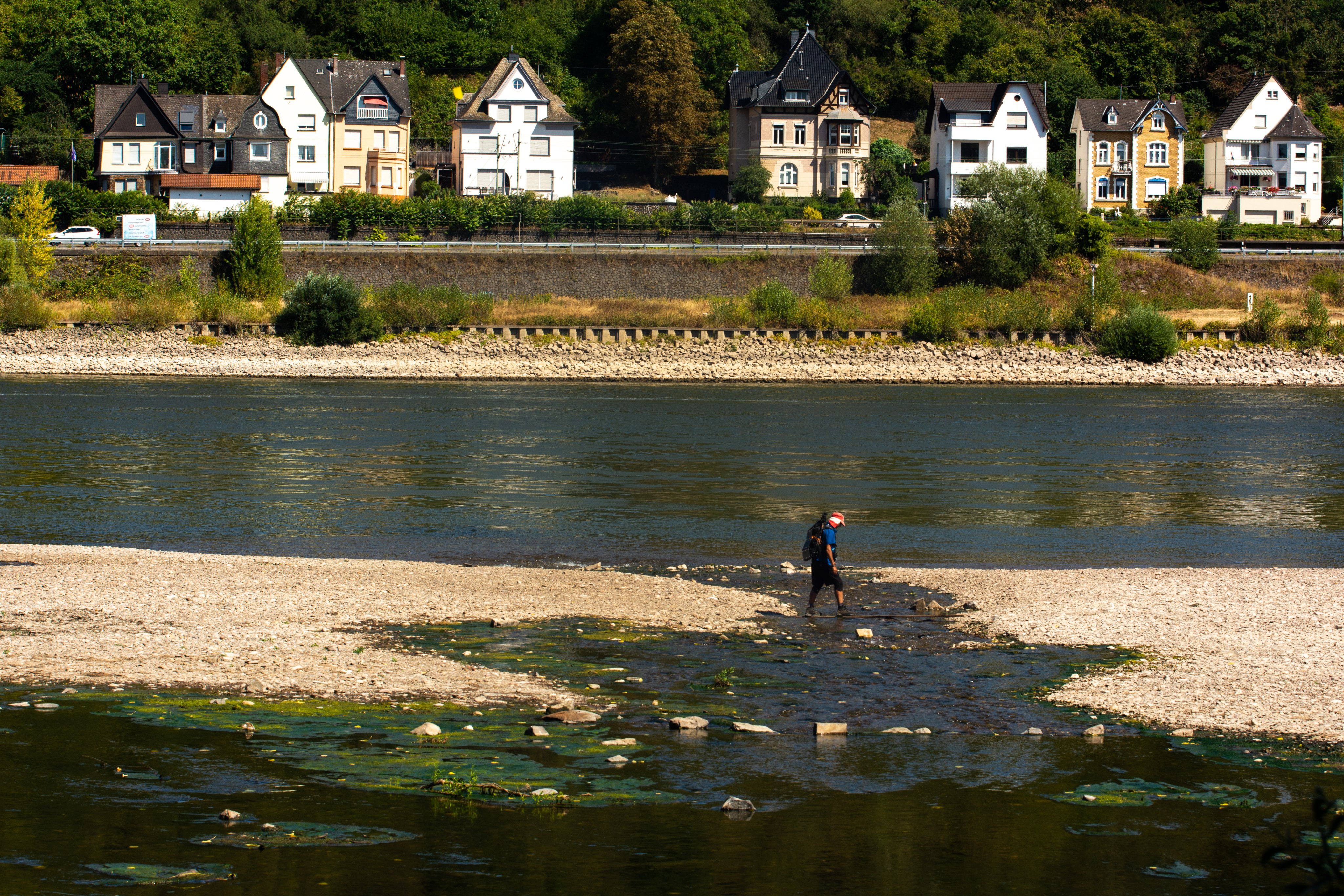 Low Water Levels Continues On The Rhine River In Sinzig
