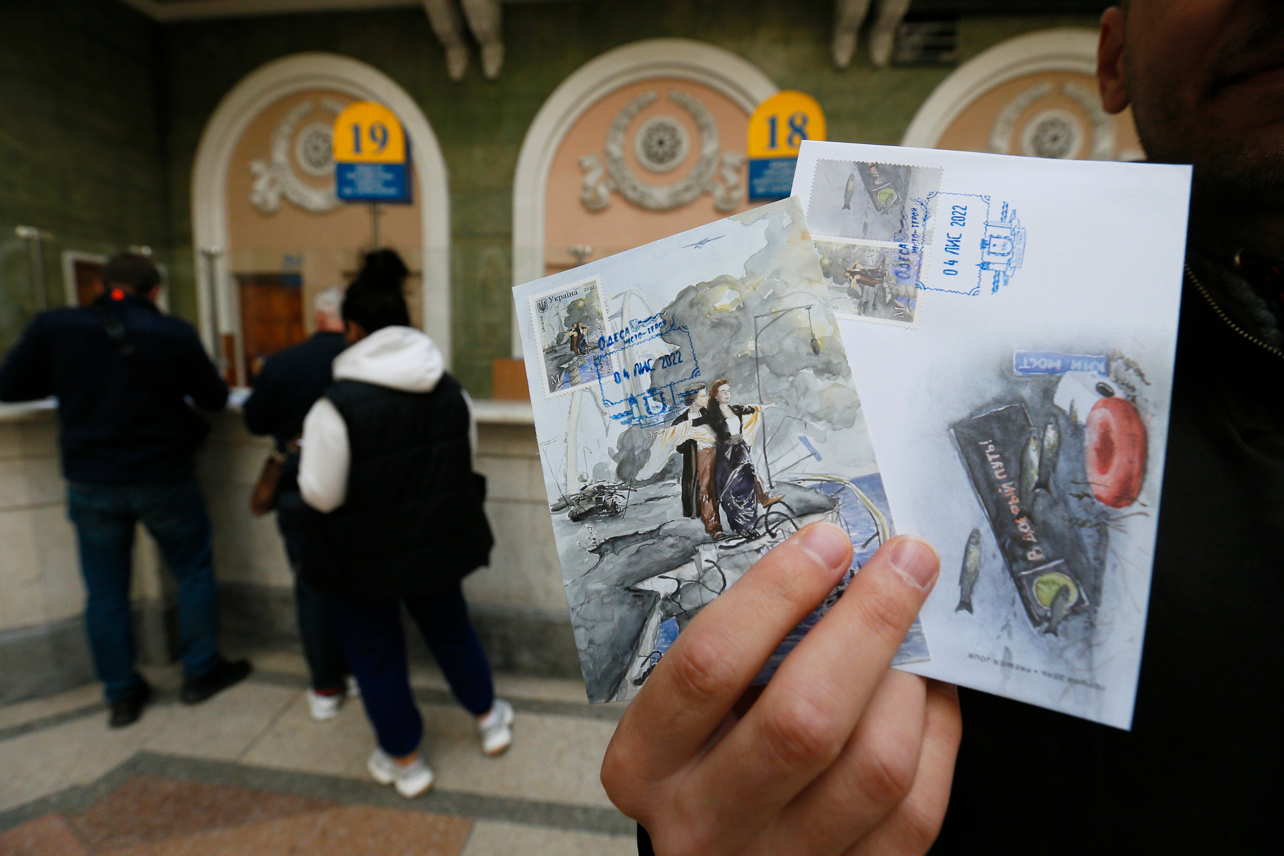 Ukrposhta Issued A New Postage Stamp &#039;&#039;Crimean Bridge For An Encore!&amp;quot; In Odesa, Amid Russia&#039;s Invasion Of Ukraine.