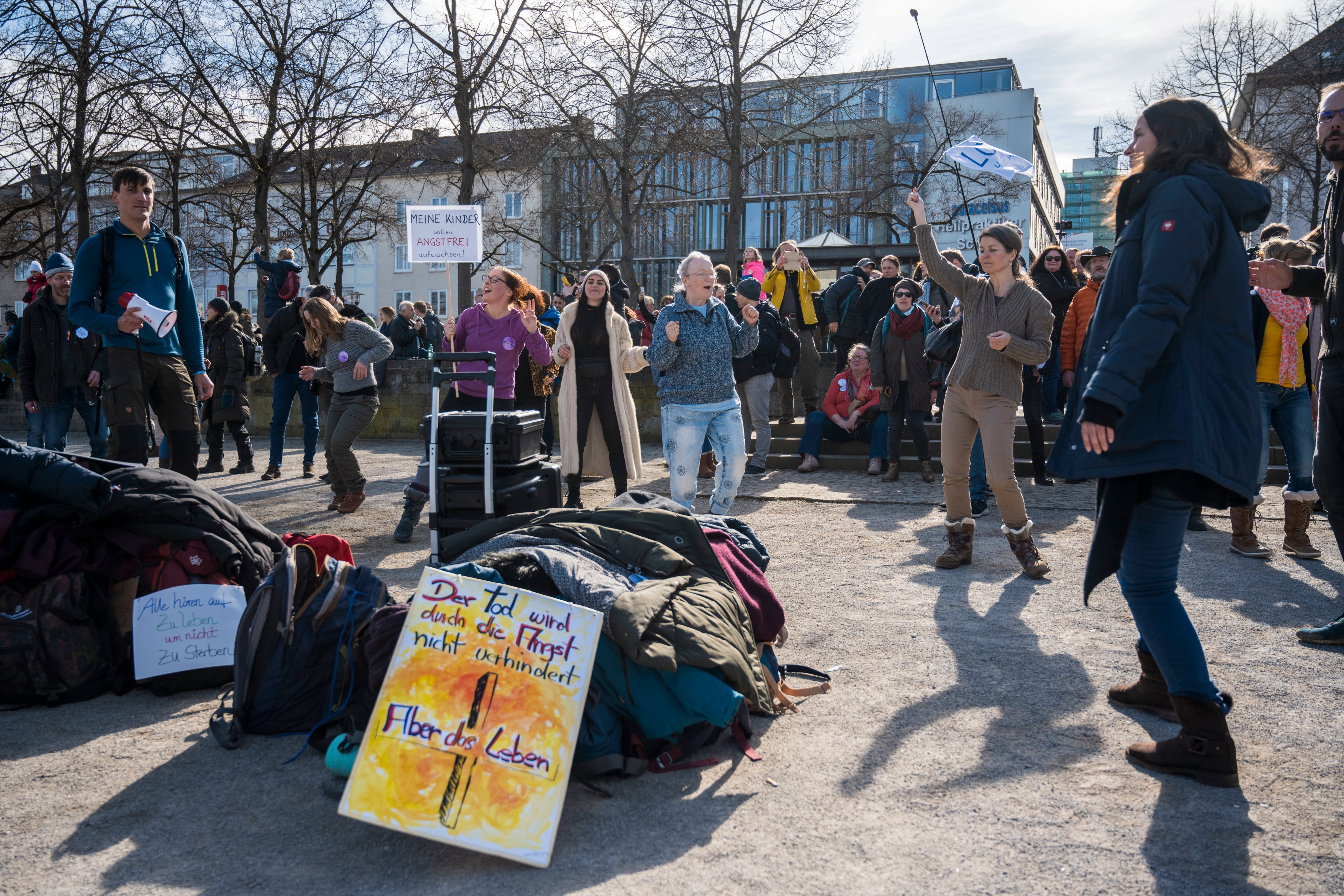 Coronavirus Skeptics Rally In Kassel
