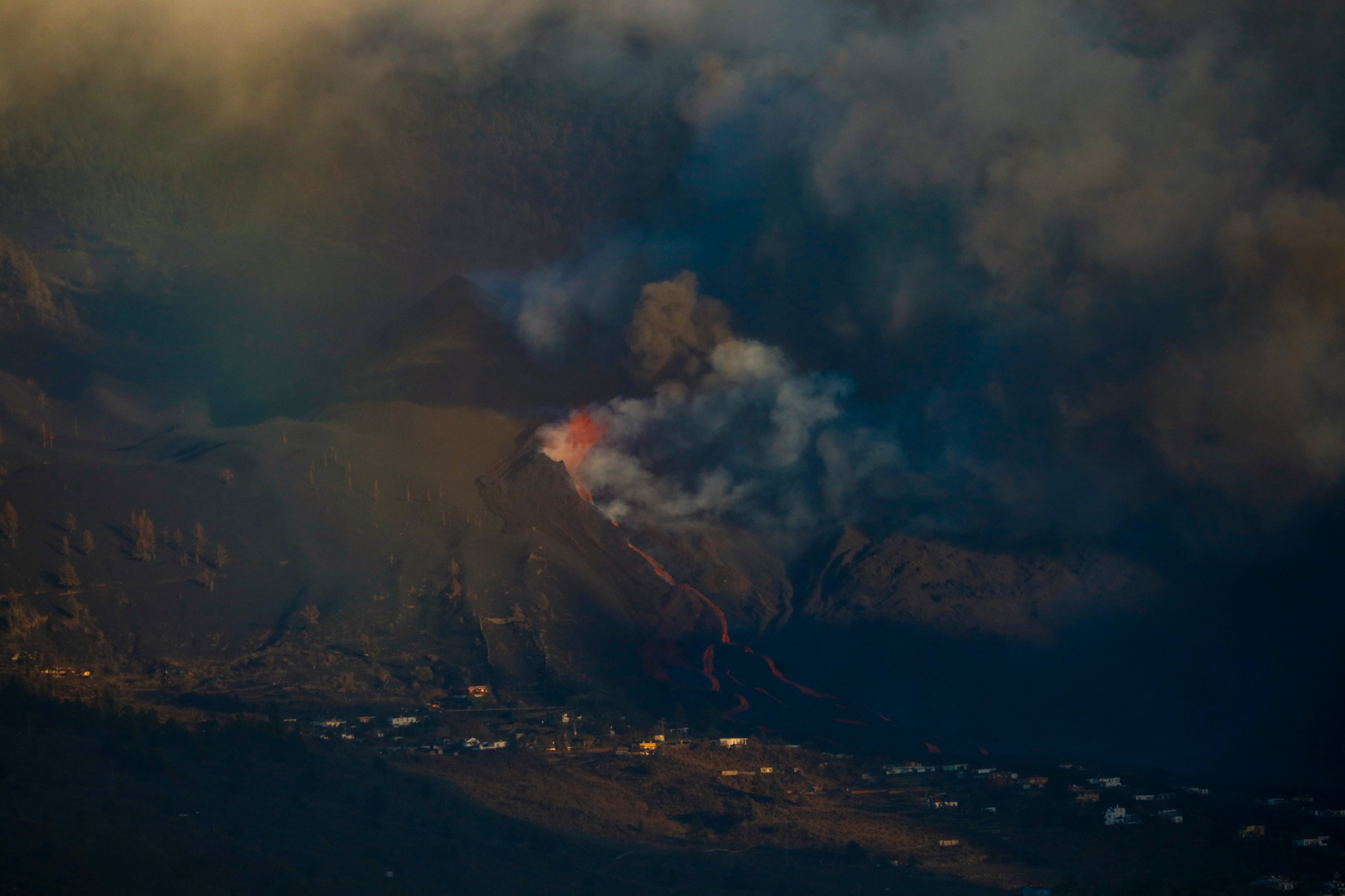 Lava From The Cumbre Vieja Volcano On La Palma Reaches The Sea