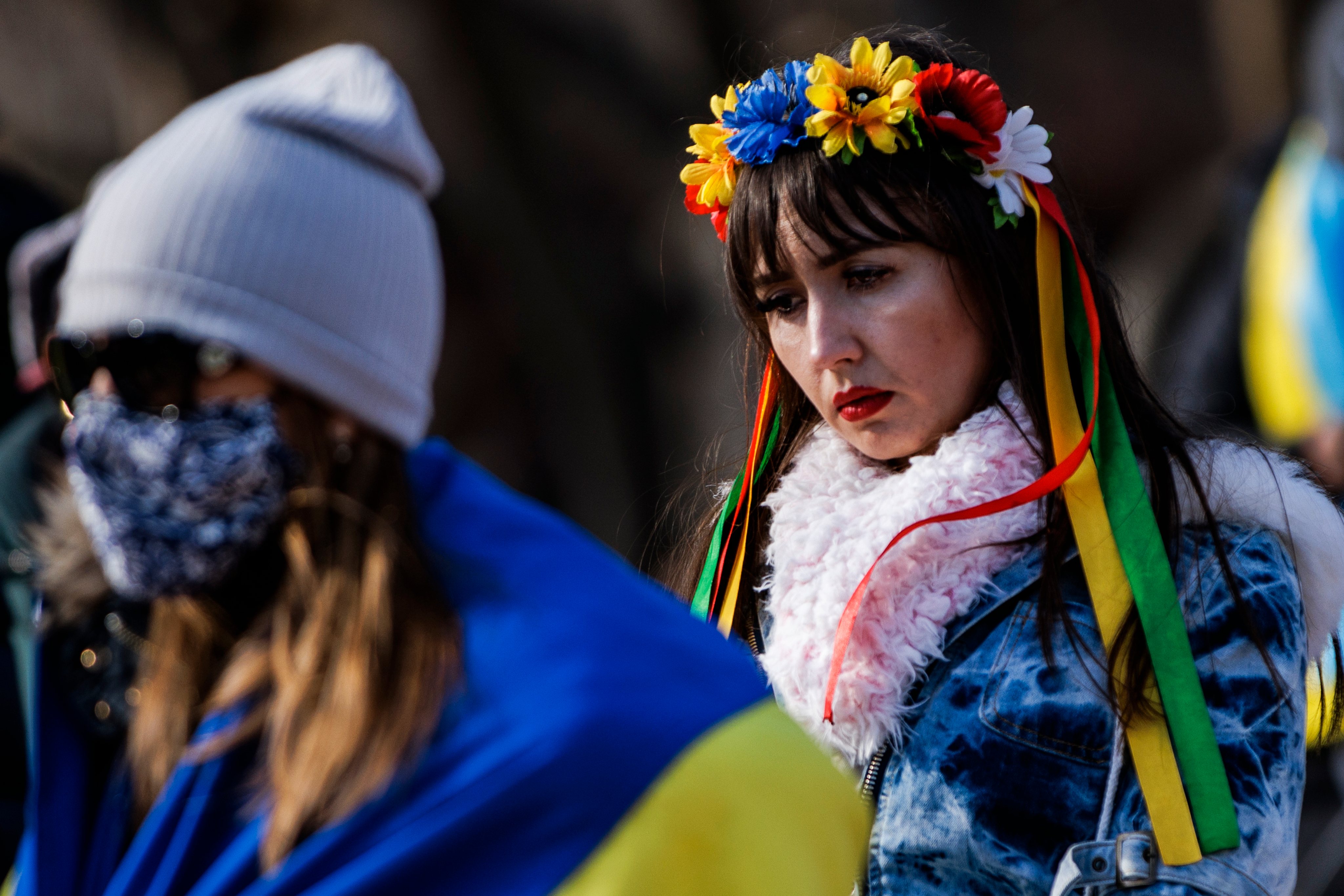 Protestos contra a invasão da Ucrânia nos EUA