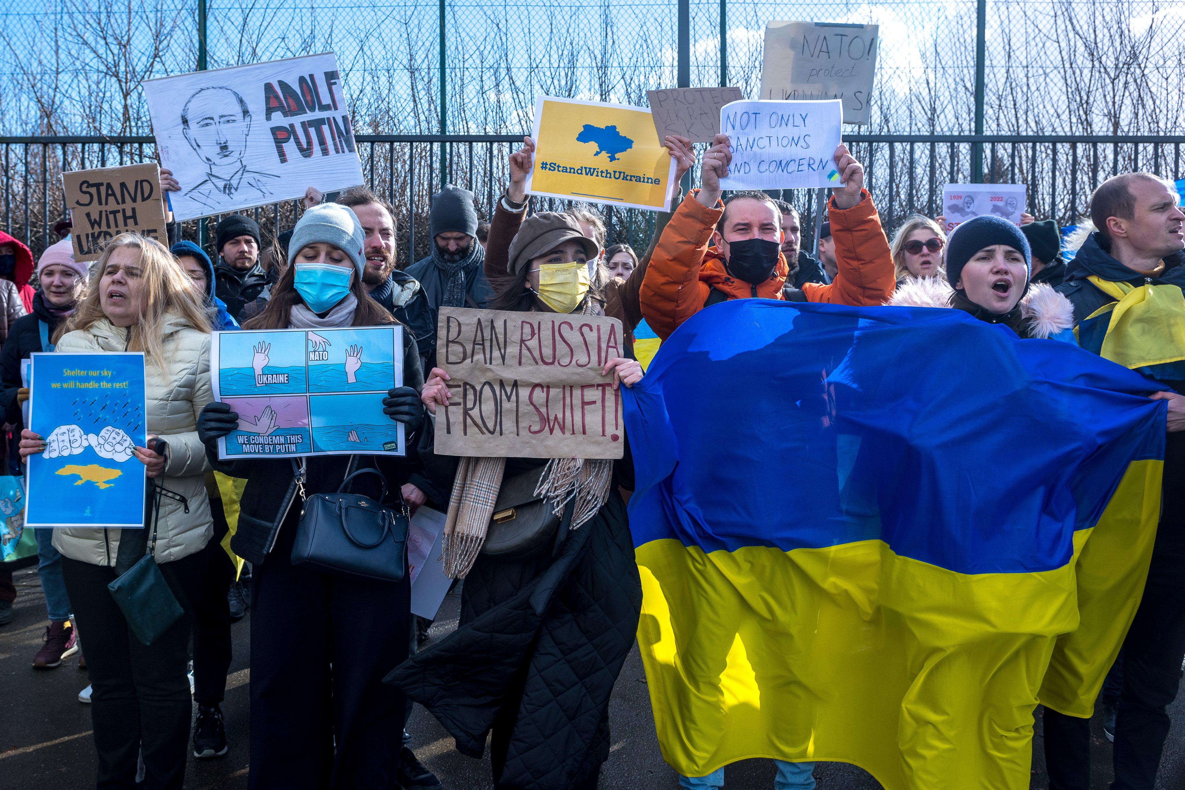 Protestos contra a invasão da Ucrânia em Bruxelas, Bélgica