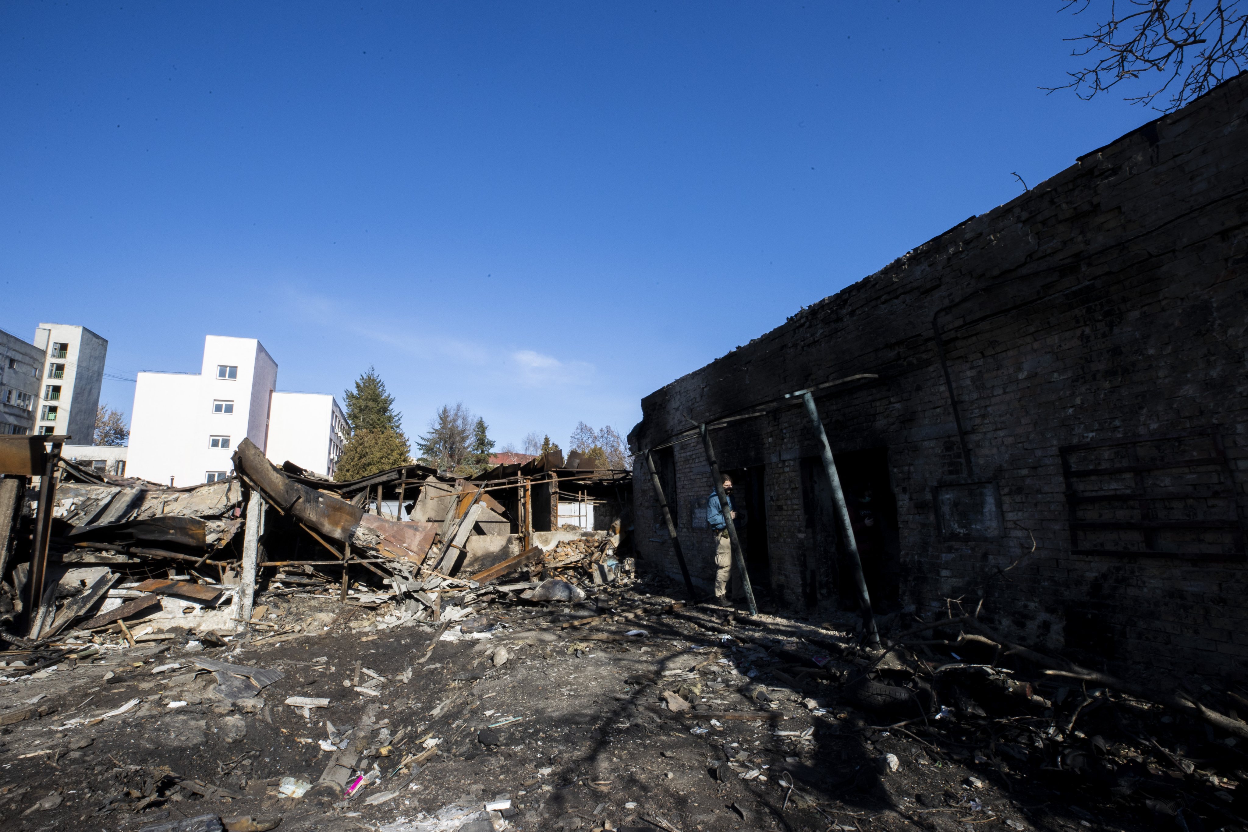 Damage in Kyiv amid Russian attacks