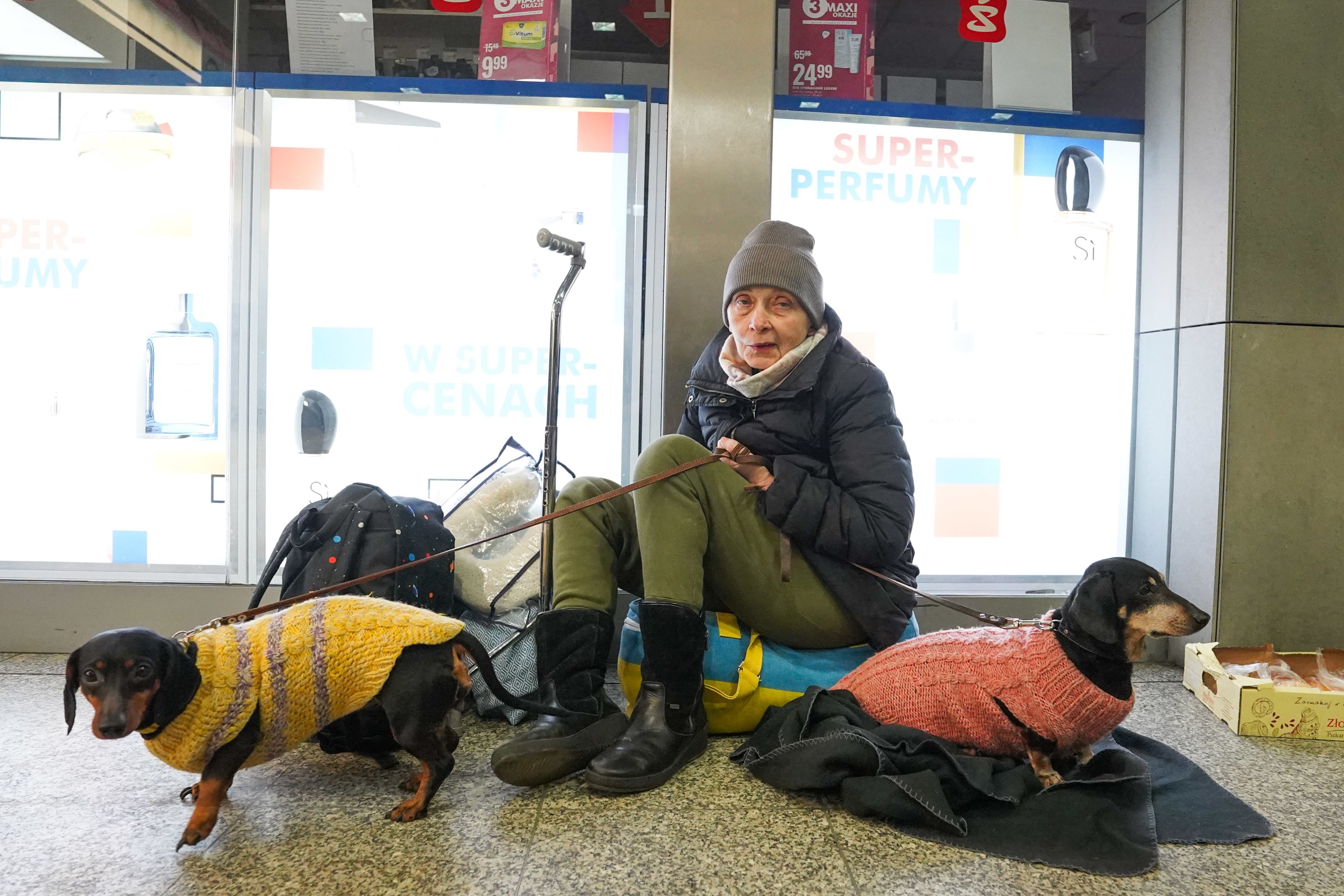 Ukrainian Refugees Rest At Krakow Railway Station