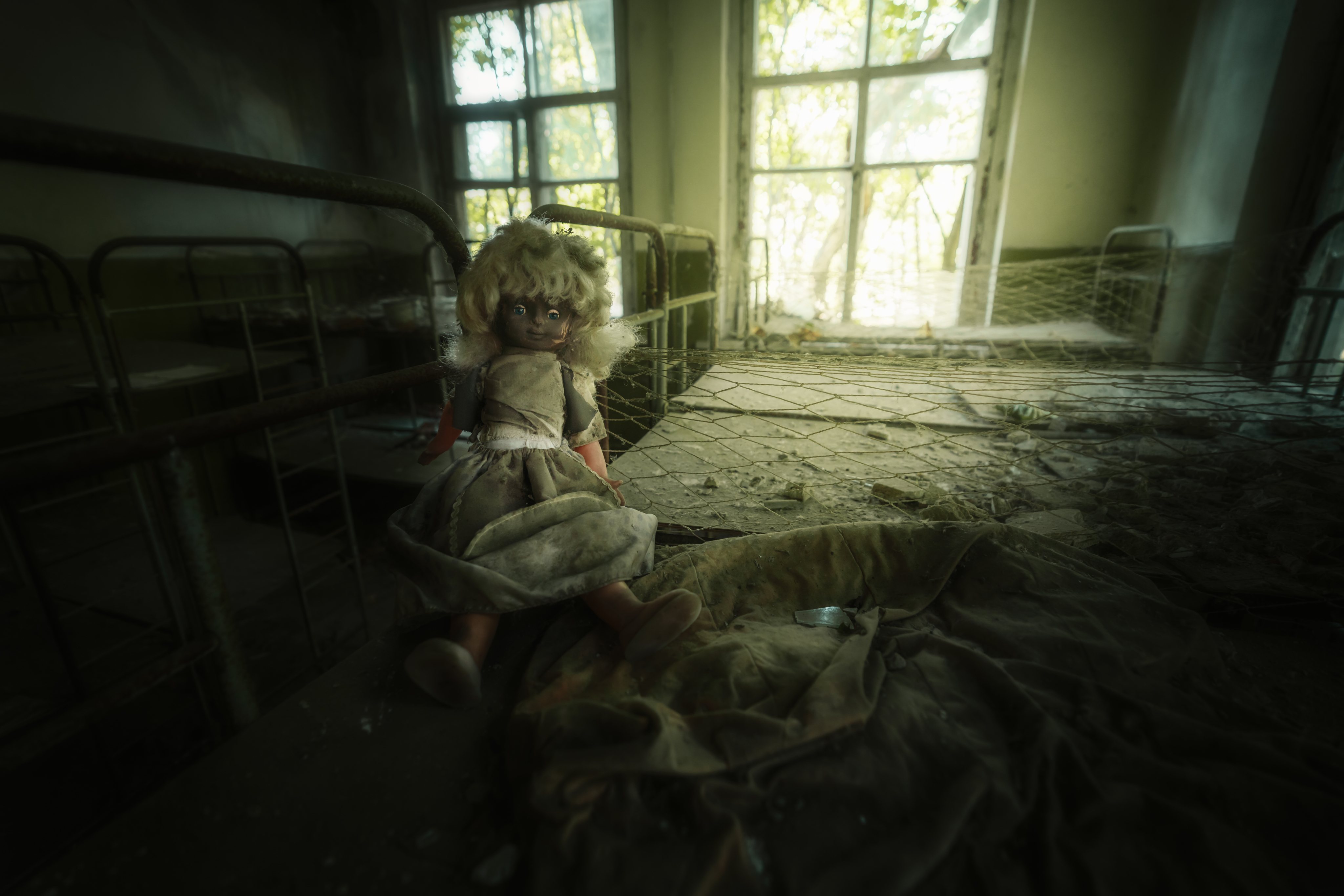 Abandoned doll at Kindergarten  - Kopachi Village, Chernobyl Exclusion Zone, Ukraine