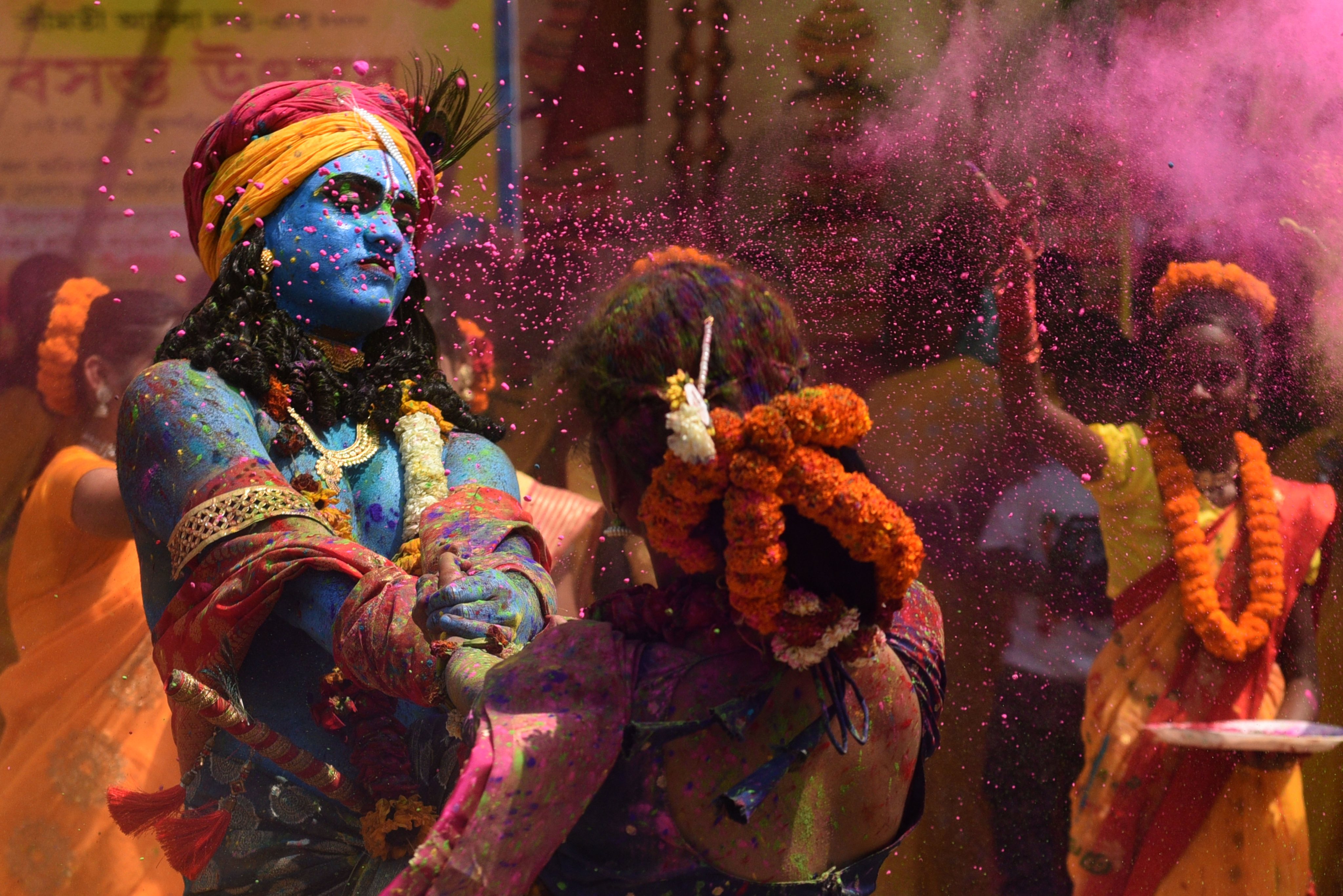 O festival Holi na Índia, que marca o início da primavera