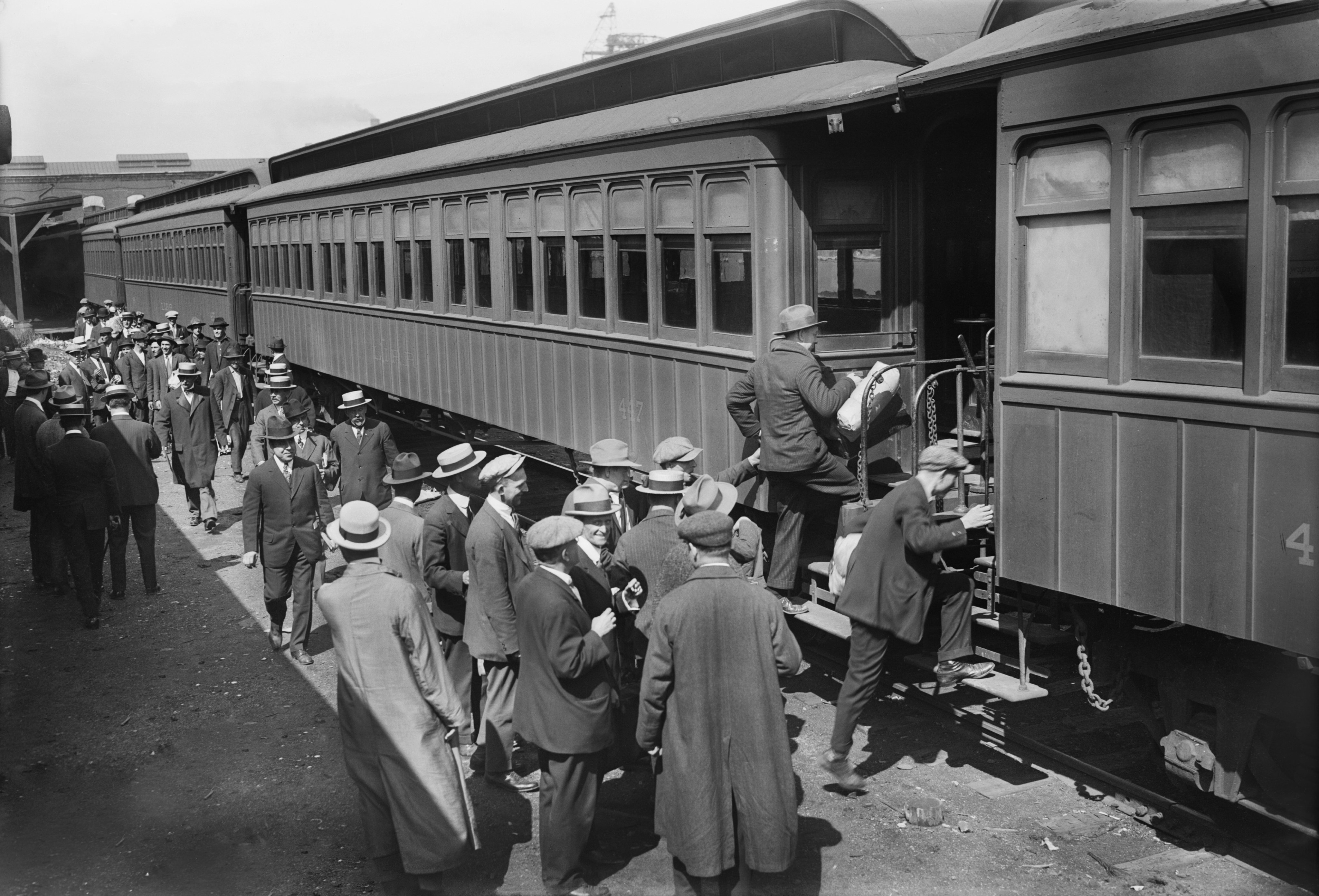 American Recruits going to Camp Upton, a U.S. Army Installation, during World War I, Yaphank, Long Island, New York, USA, Bain News Service, September 1917