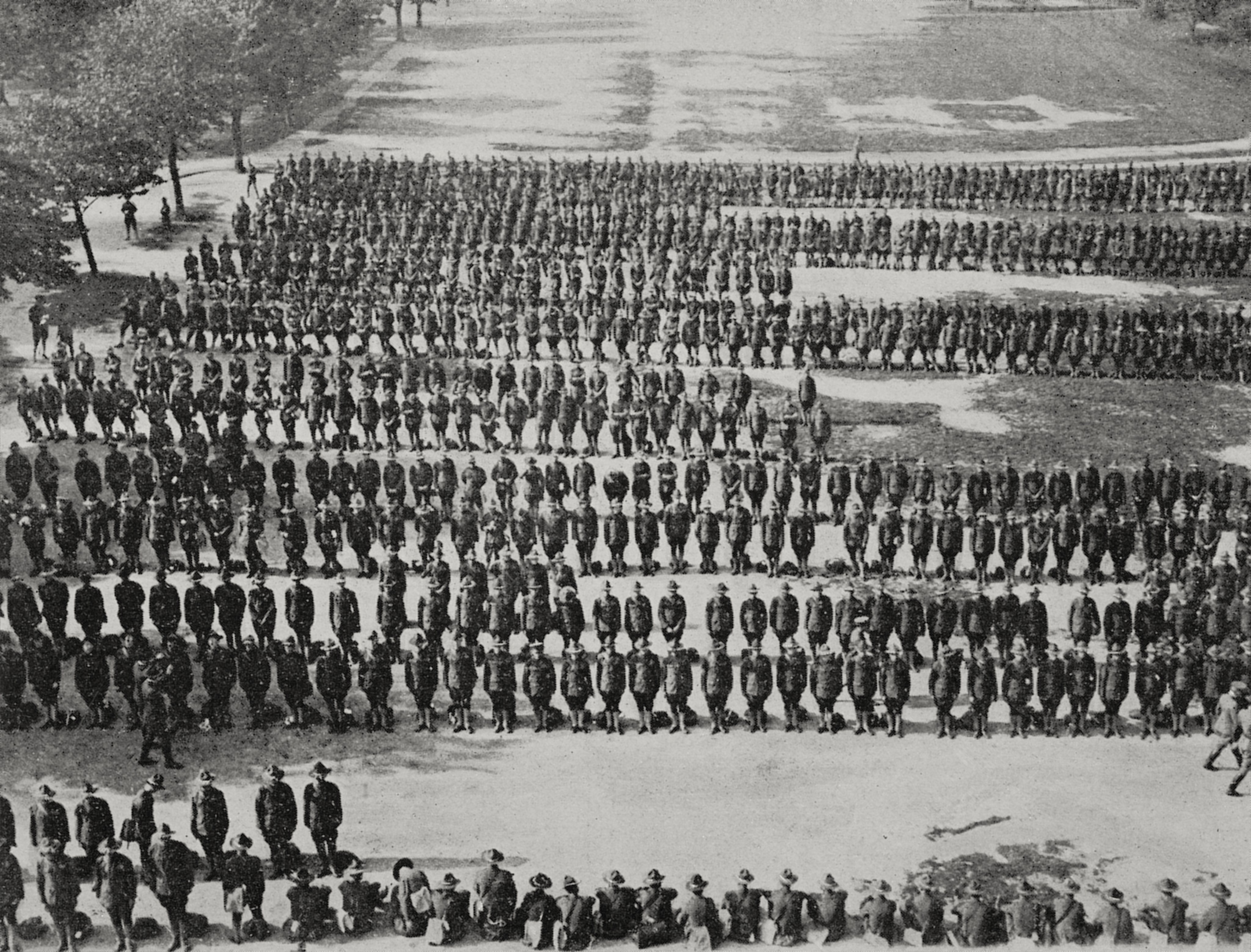 American troop inspection, leaving for France