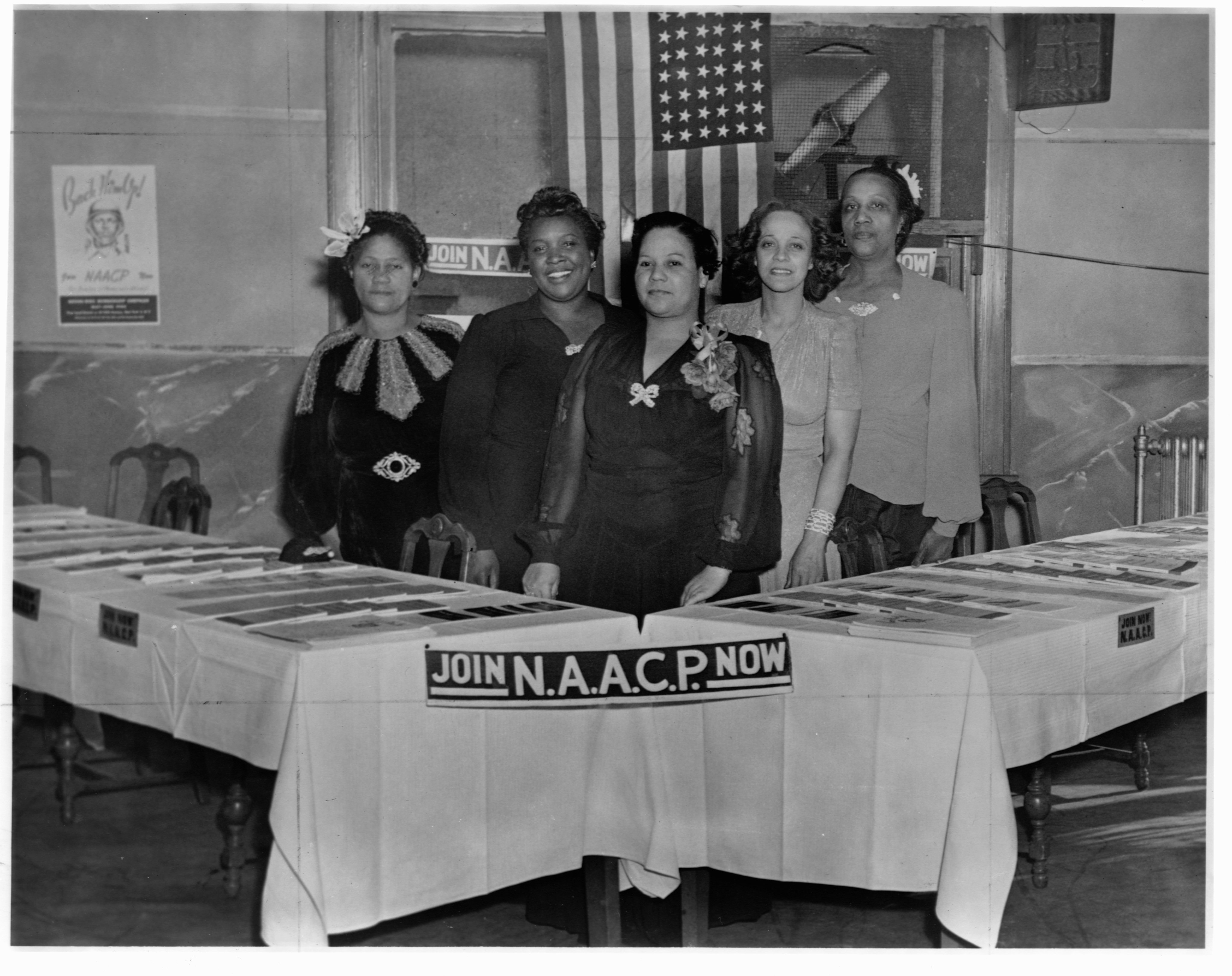Mulheres membros do NAACP (em inglês, Comité de Planeamento da Associação para o Avanço das Pessoas de Cor)