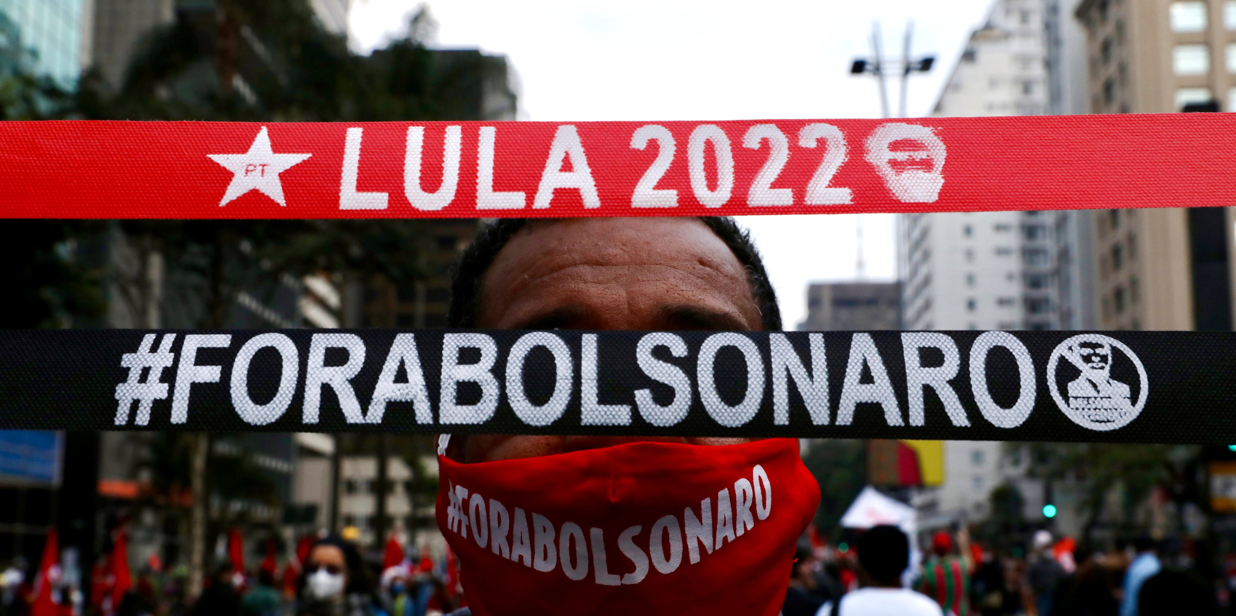 Protests Against Bolsonaro As Brazil Surpasses Half Million COVID Deaths