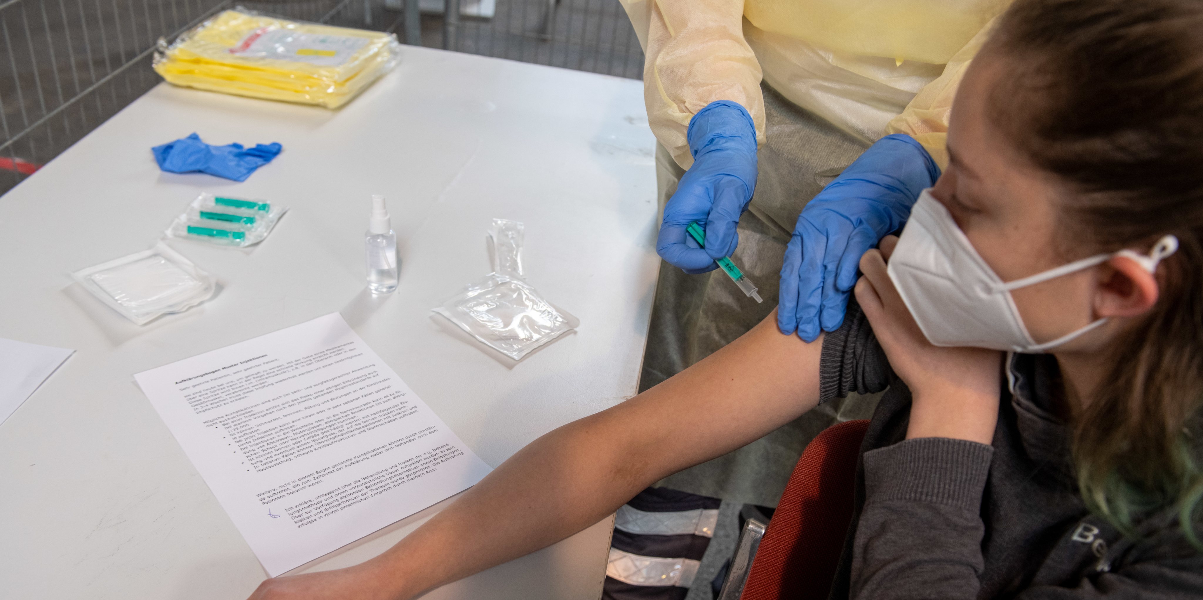 Trial run vaccination centre in Ulm