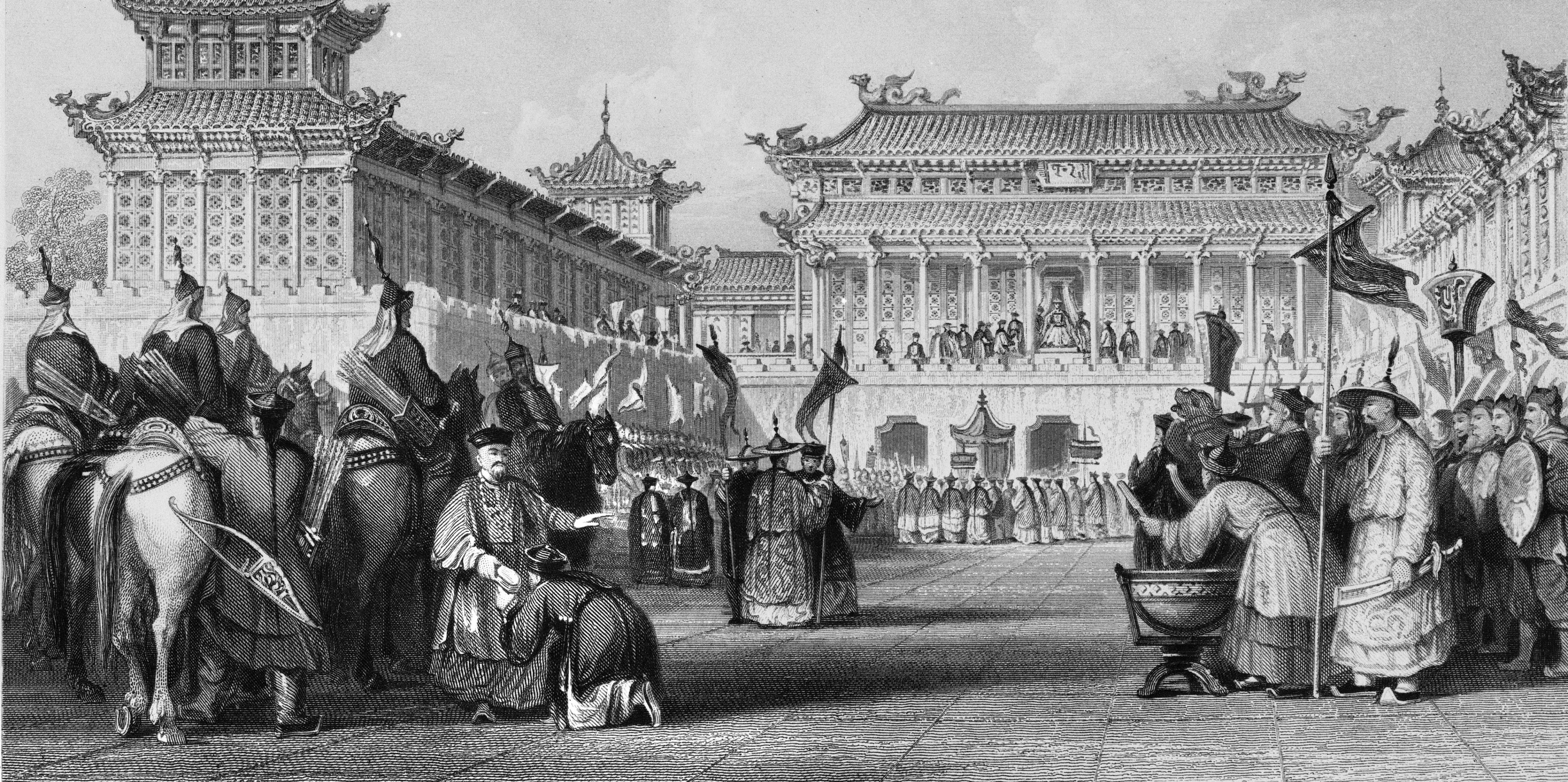 Beijing (China). The emperor Tao-Kouang passing in