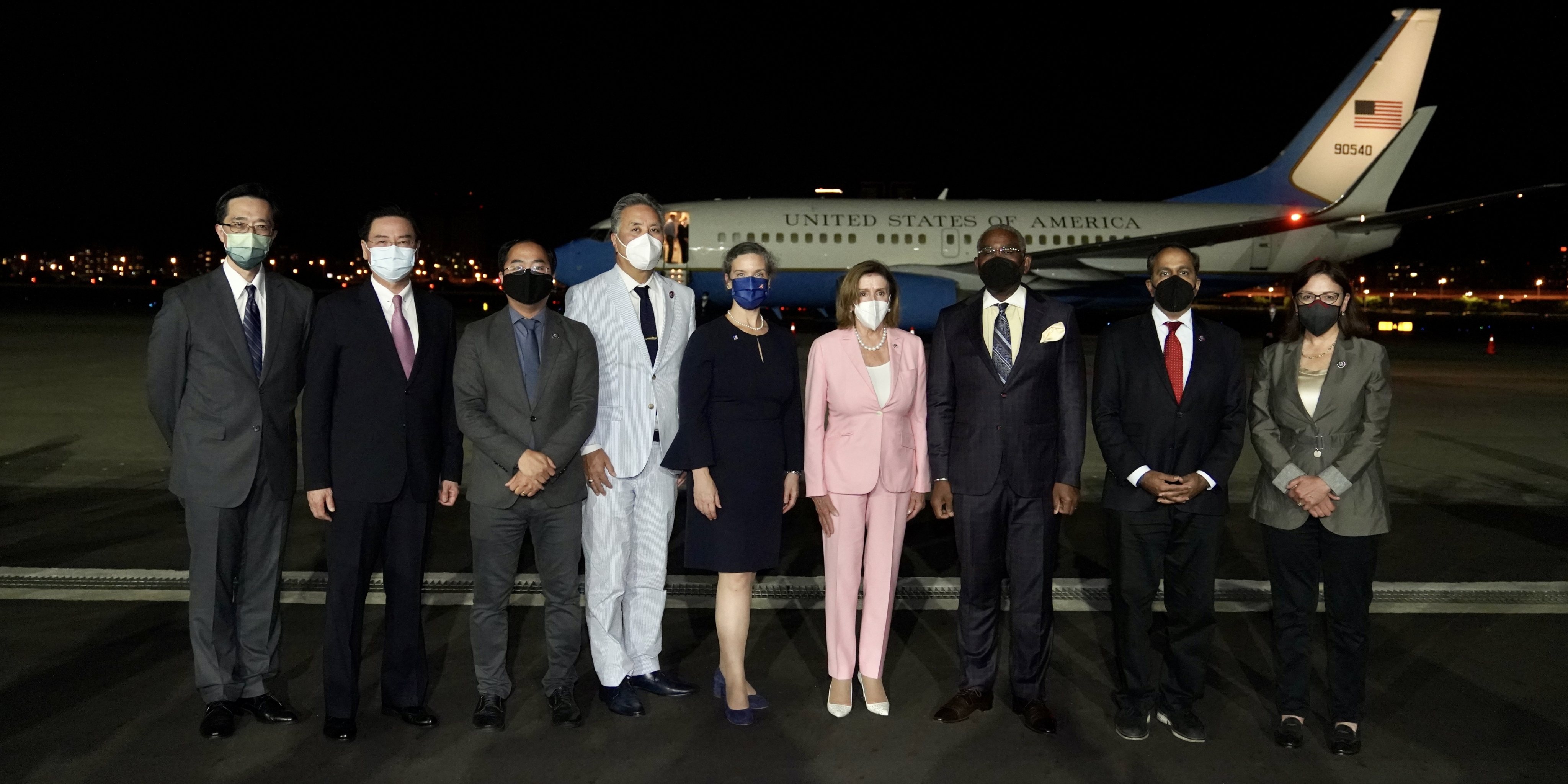 U.S. House Speaker Nancy Pelosi lands in Taiwan