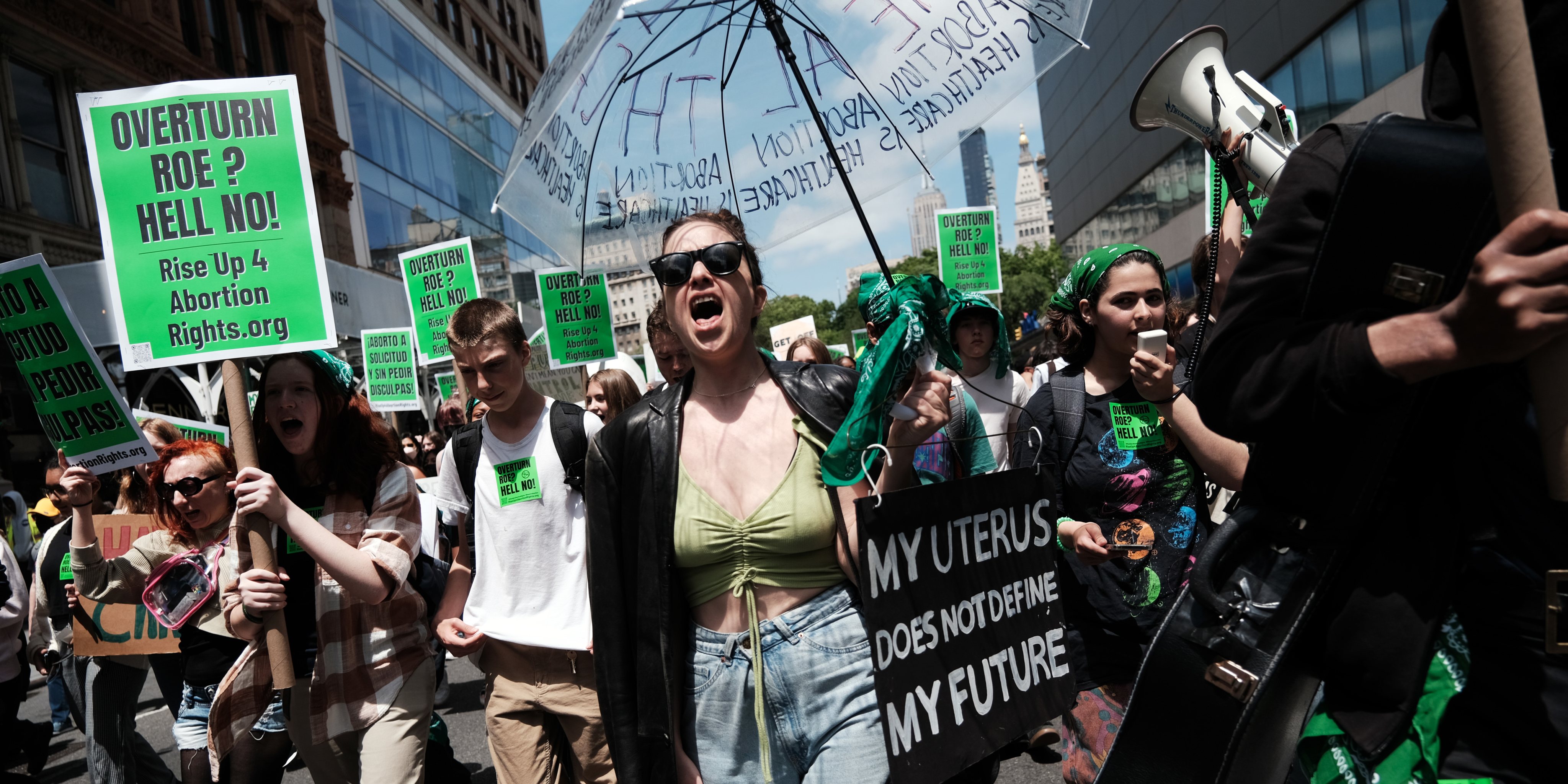 Activists Demonstrate In New York For Abortion Rights And Against Gun Violence