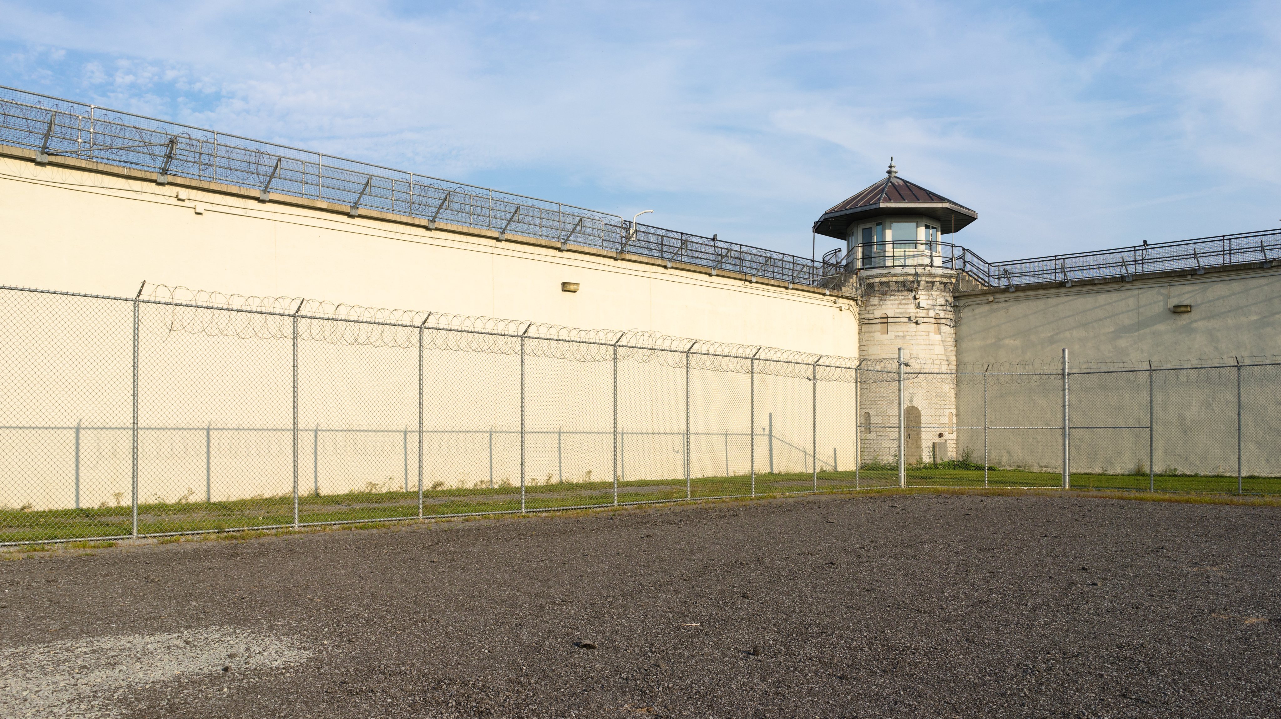 The exercise yard of a decommissioned prison