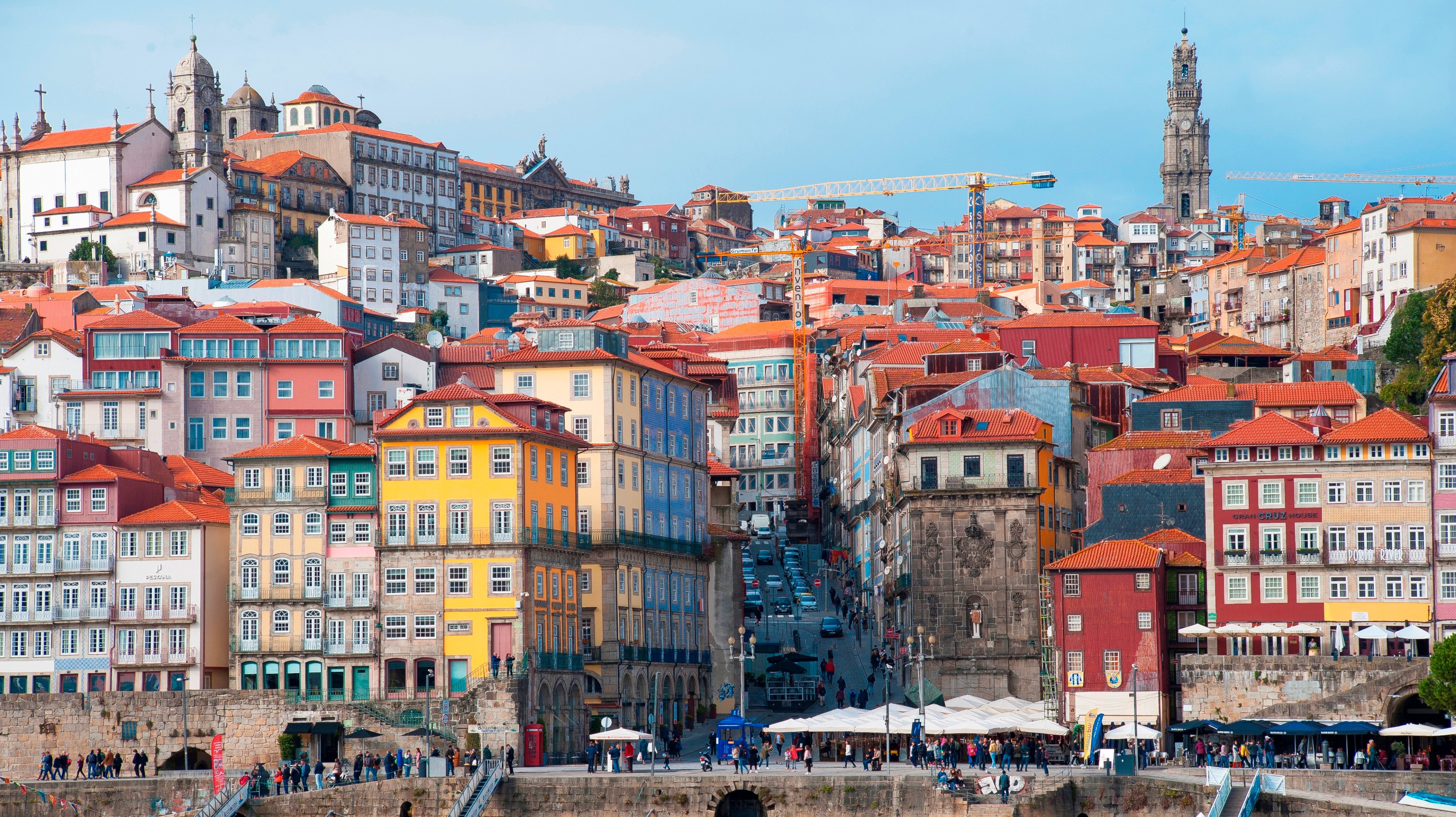 Placa da Ribeira. City Porto (Oporto) at Rio Douro in the north of Portugal. The old town is listed as UNESCO world heritage. Portugal. southern Europe. Europe