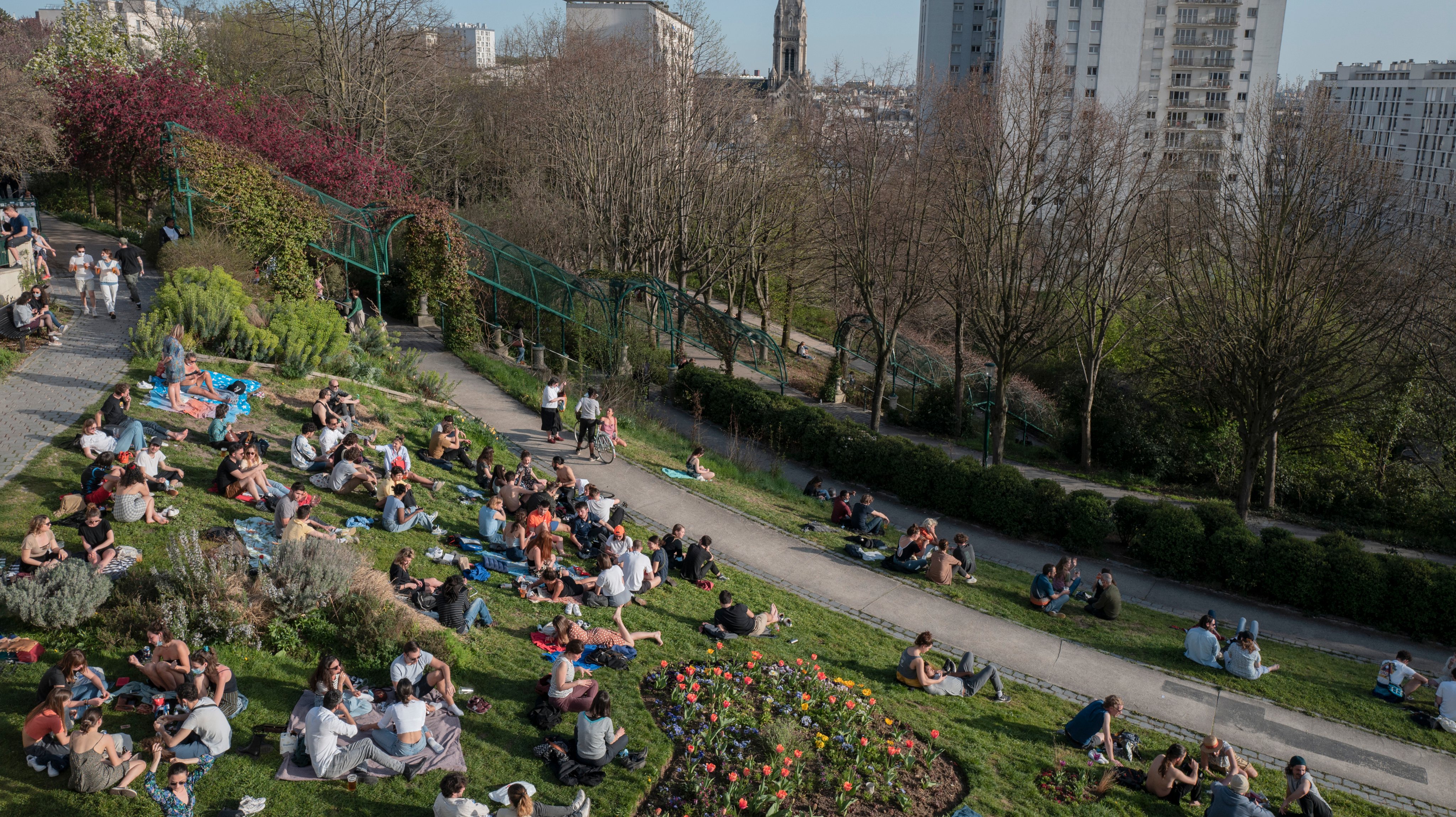 Parisians Enjoy Warm Weather As Further Covid-19 Restrictions Expected