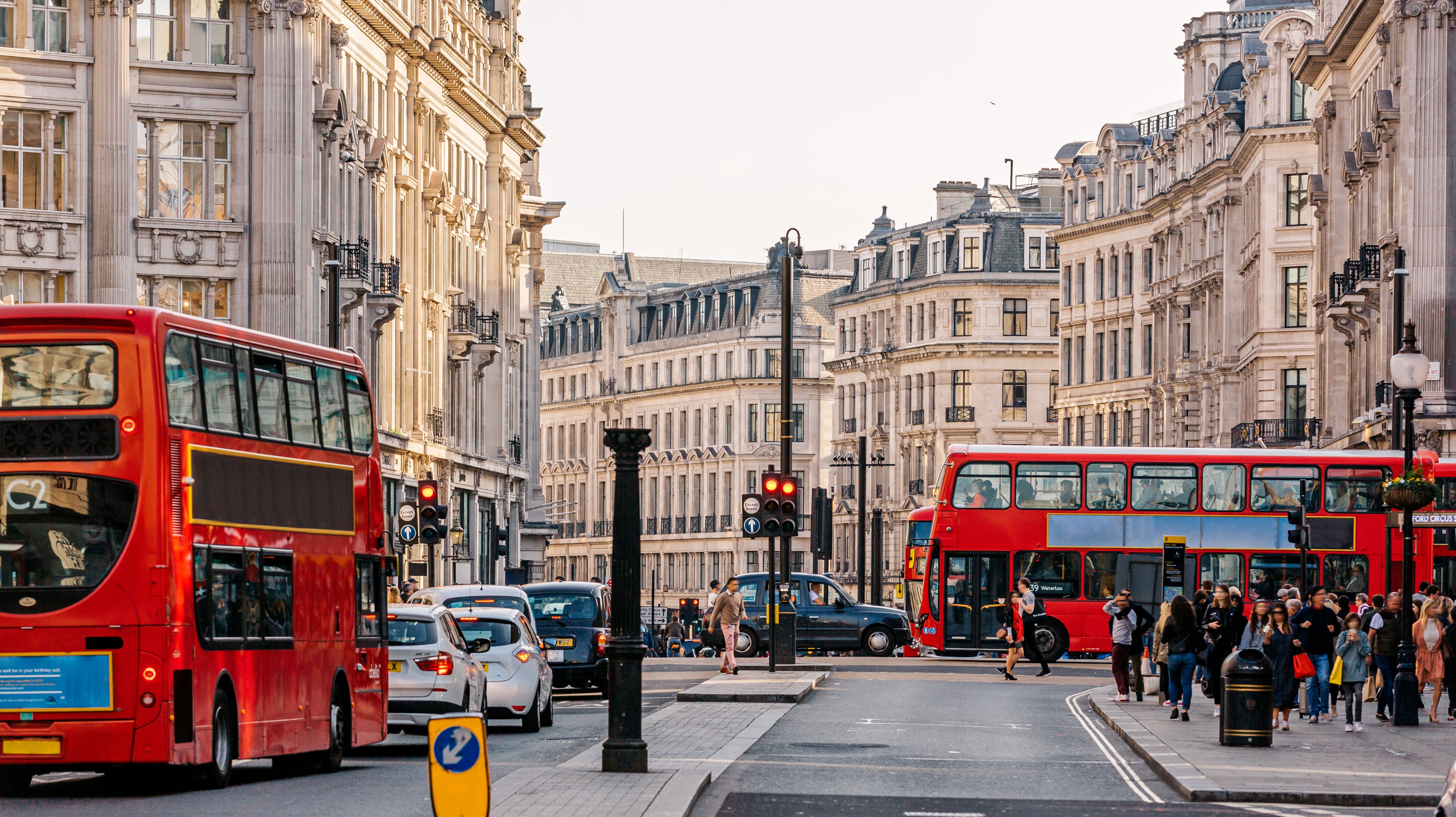 Regent Street and Oxford Street intersection in London, UK