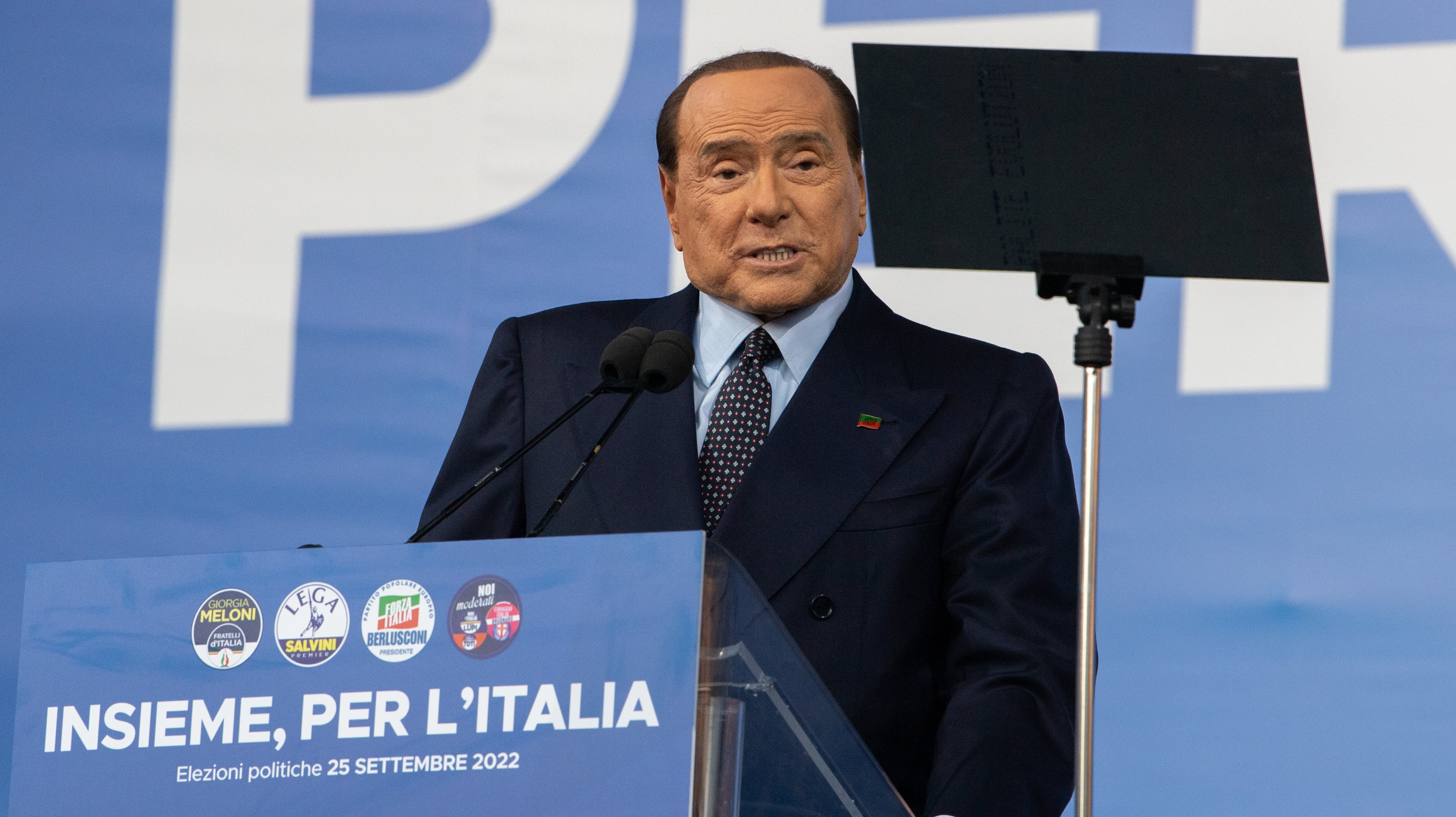 Italian Political Parties (Forza Italia, Fratelli D&#039;Italia, Lega And Moderati), Campaigning For The 2022 General Election