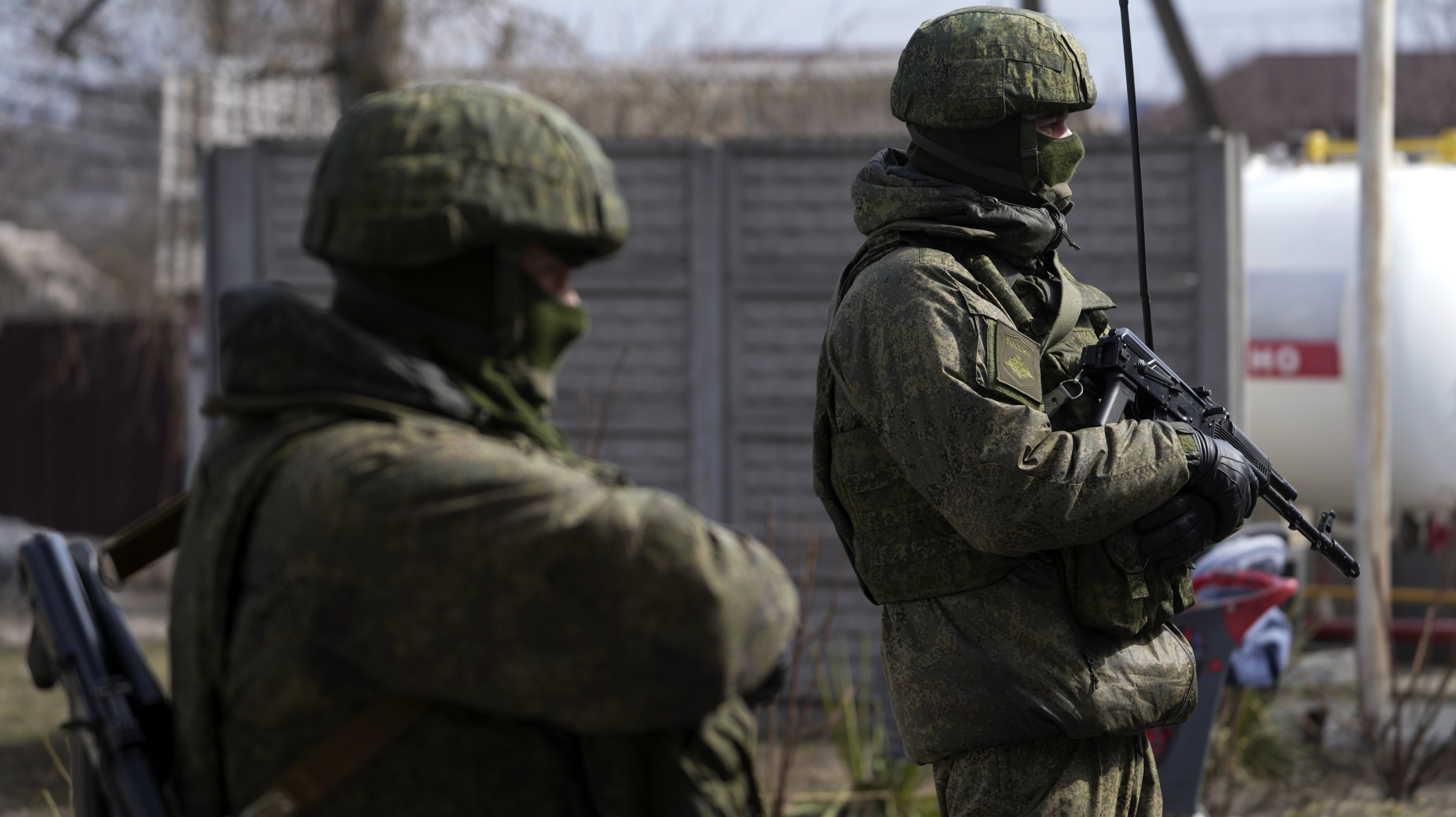 Soldados russos em Mariupol