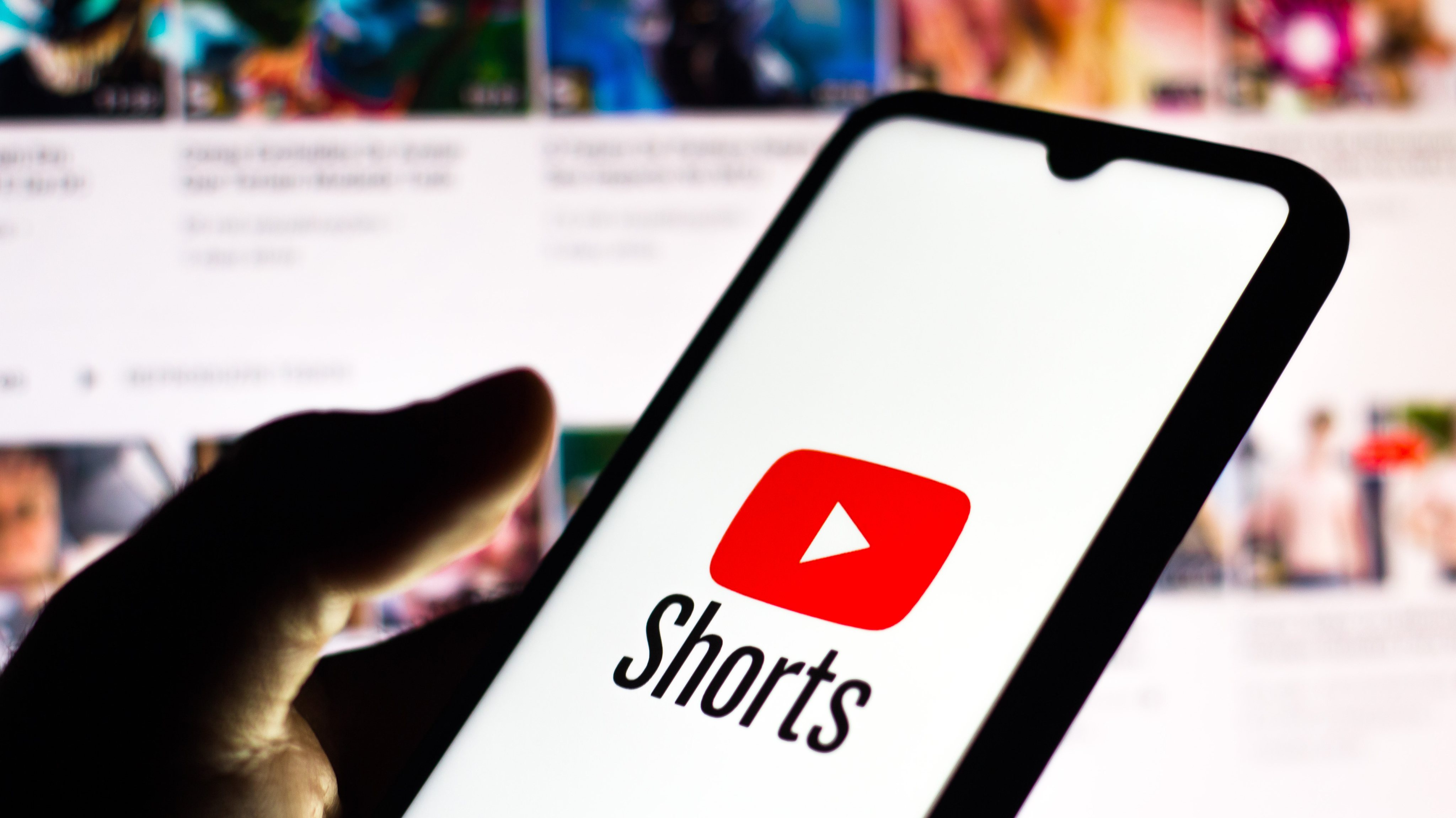 In this photo illustration a YouTube Shorts logo is seen