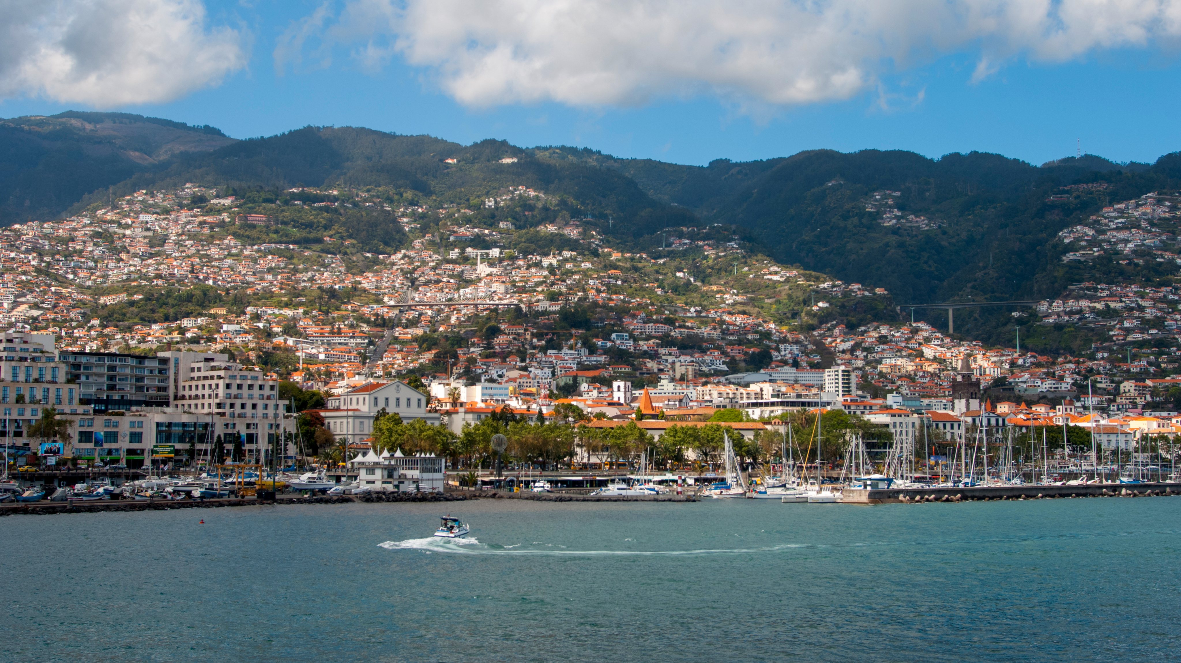 View of the city of Funchal on the Portuguese island of