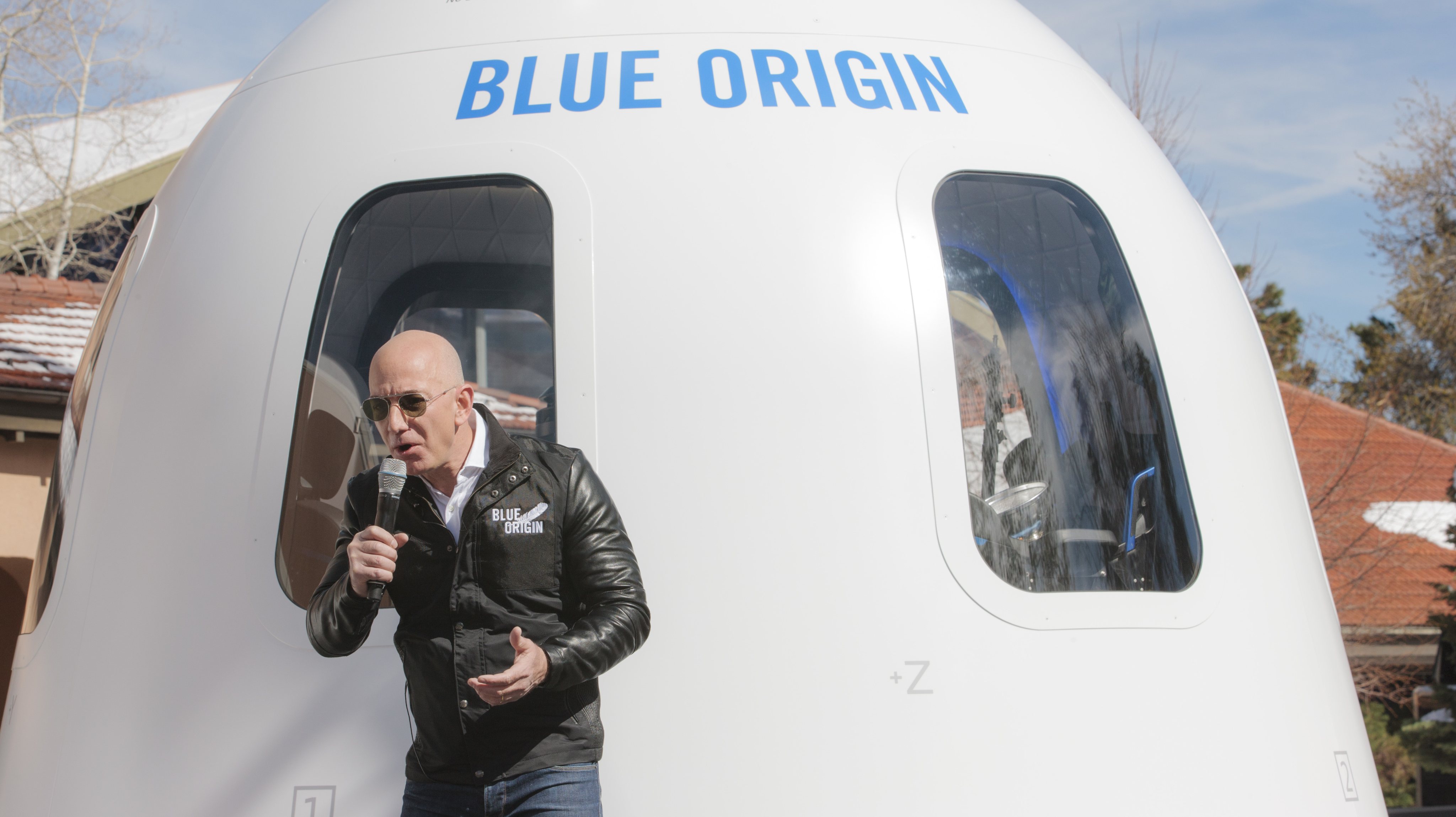 Amazon Chief Executive Officer Jeff Bezos Introduces The Blue Origin New Shepard System