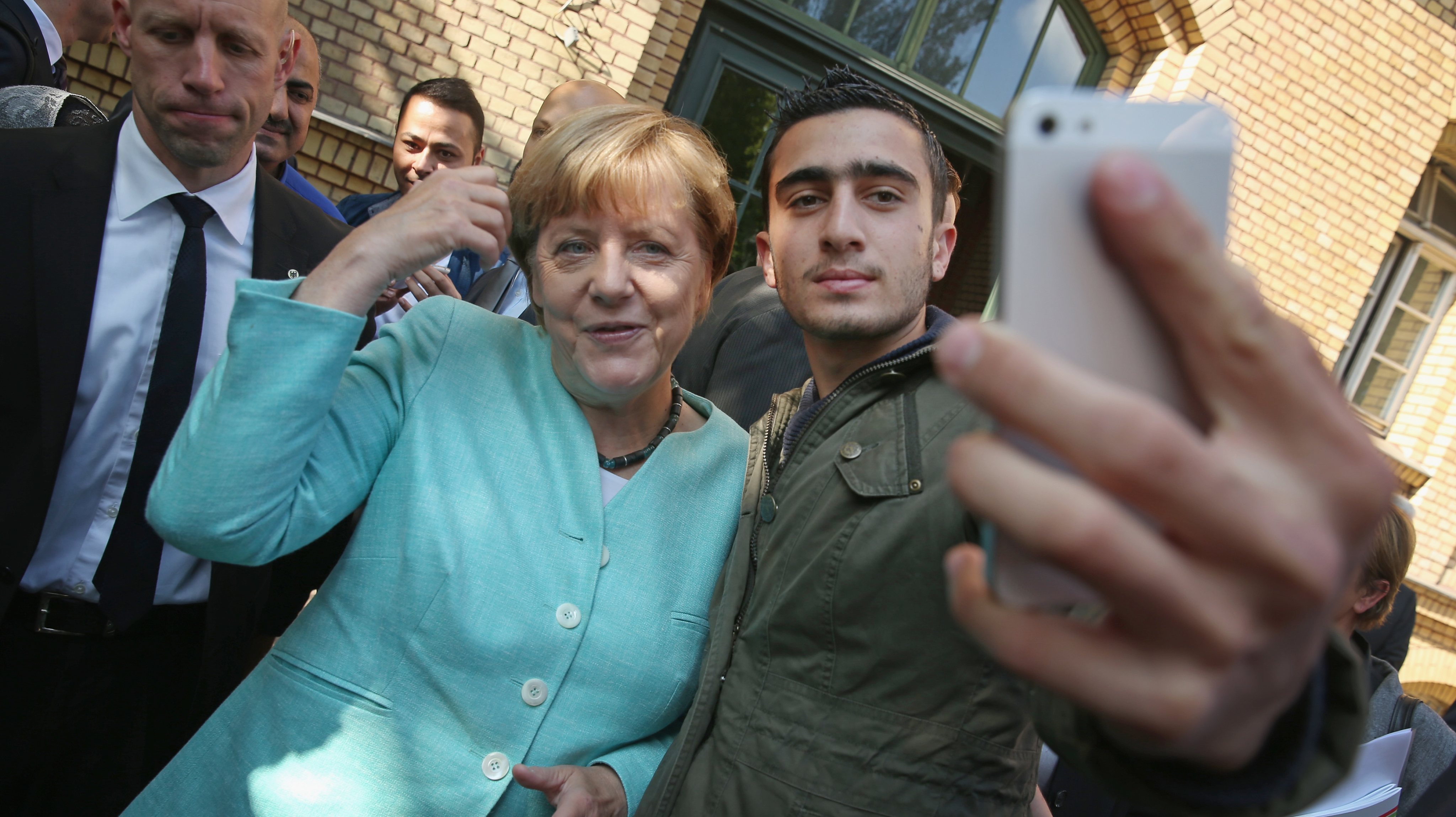 Merkel Visits Migrants&#039; Shelter And School