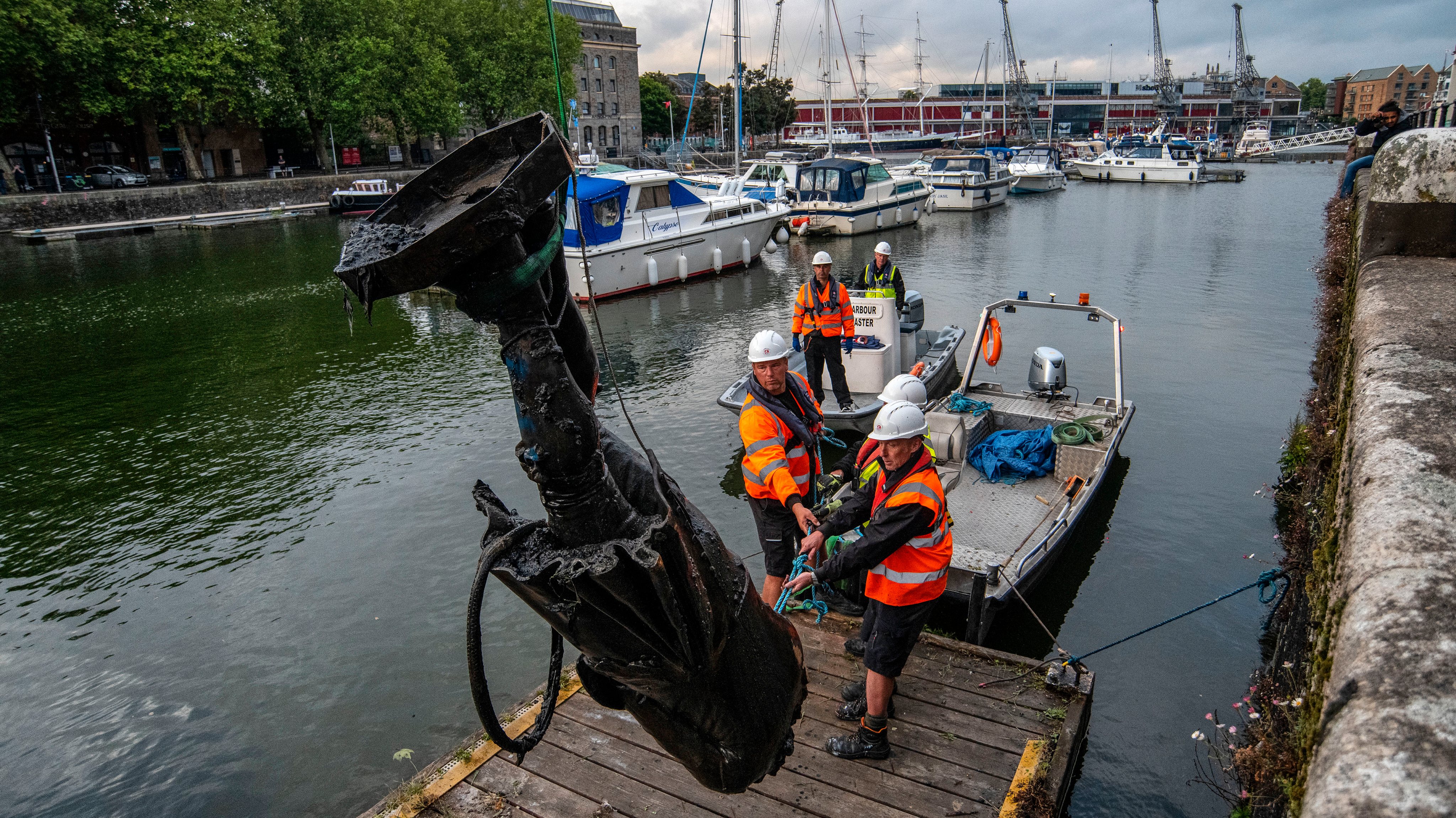 Statue Of Slave Trader  Edward Colston Is Recovered From Bristol Harbour
