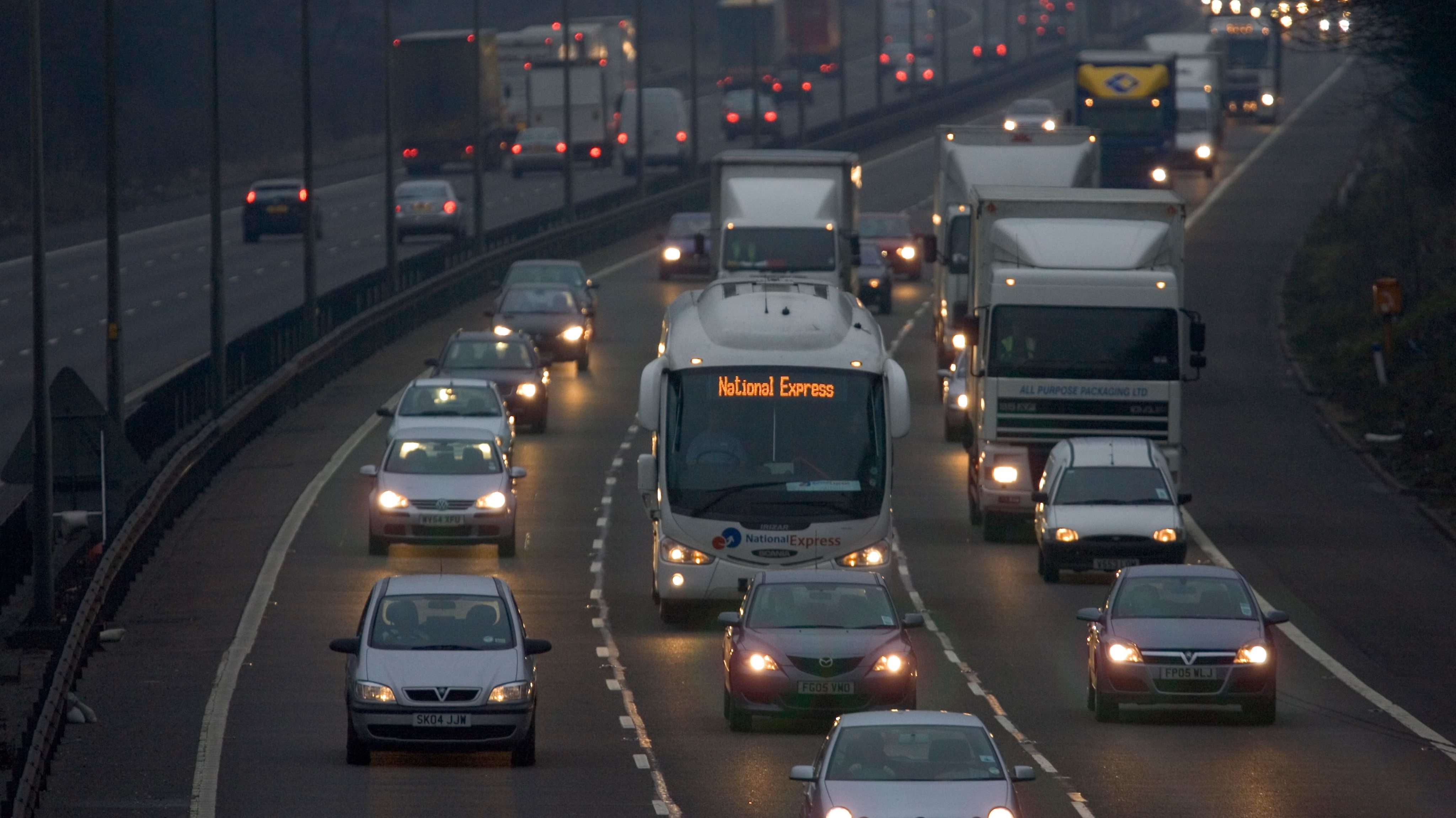 Traffic On M1 Motorway, England, UK