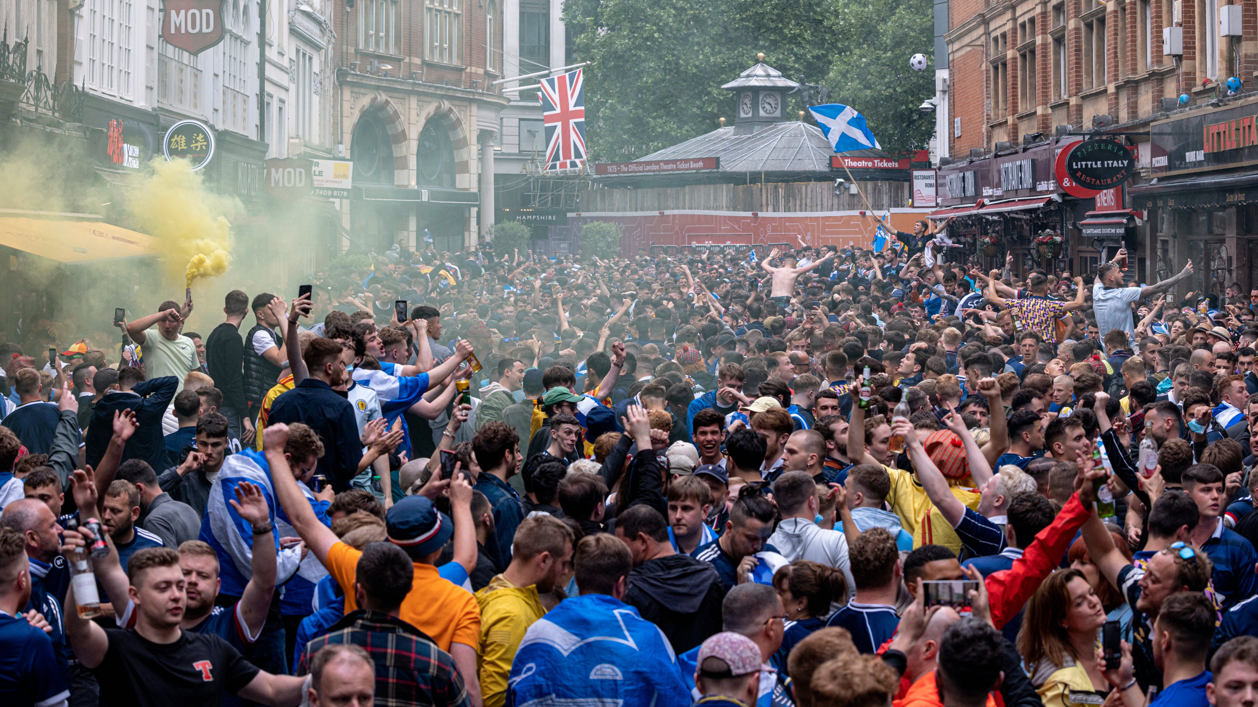 Scotland Football Fans Support Their Team In Euro 2020 Game Against England