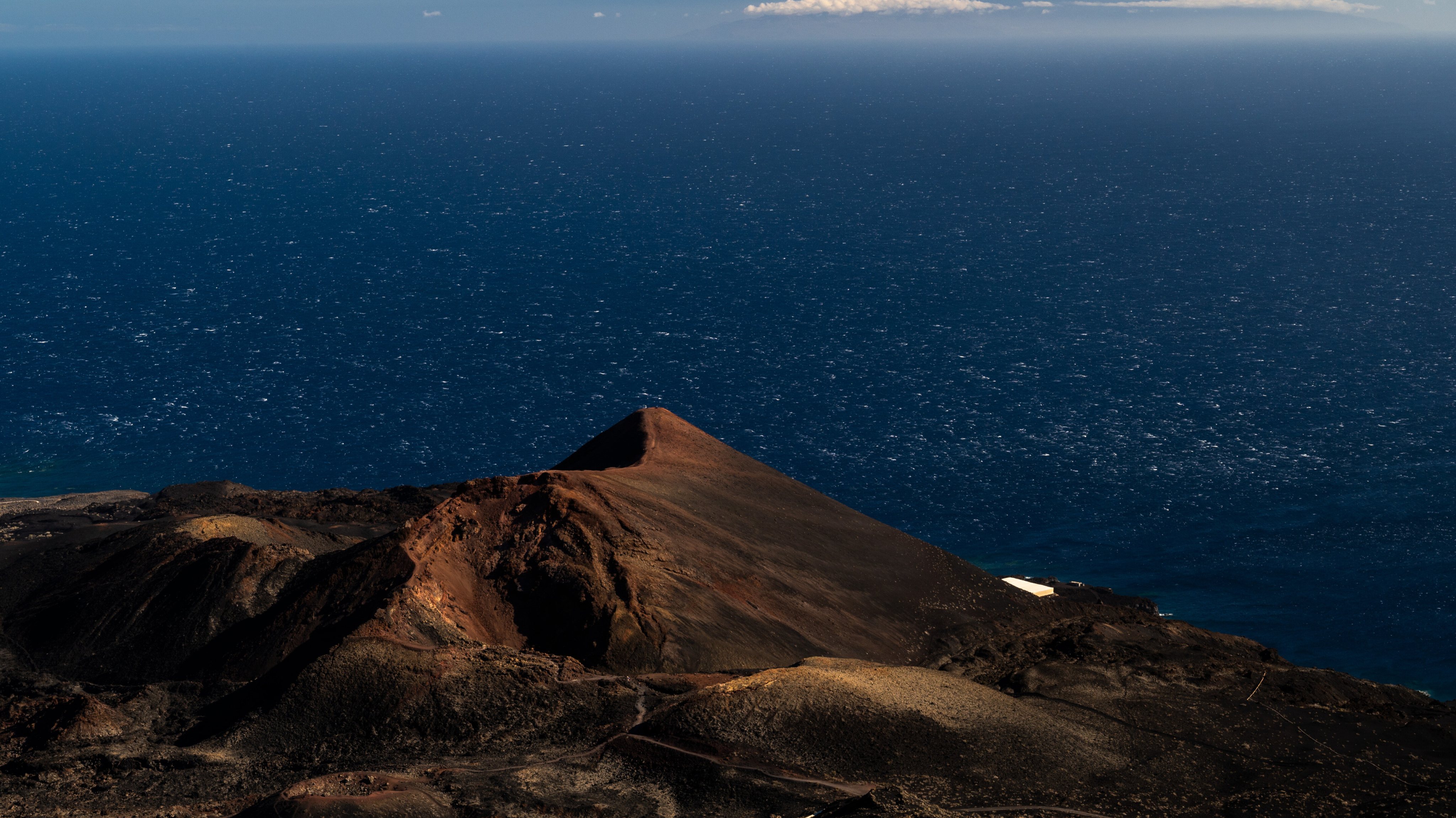 View of Teneguia Volcano in the south of La Palma island