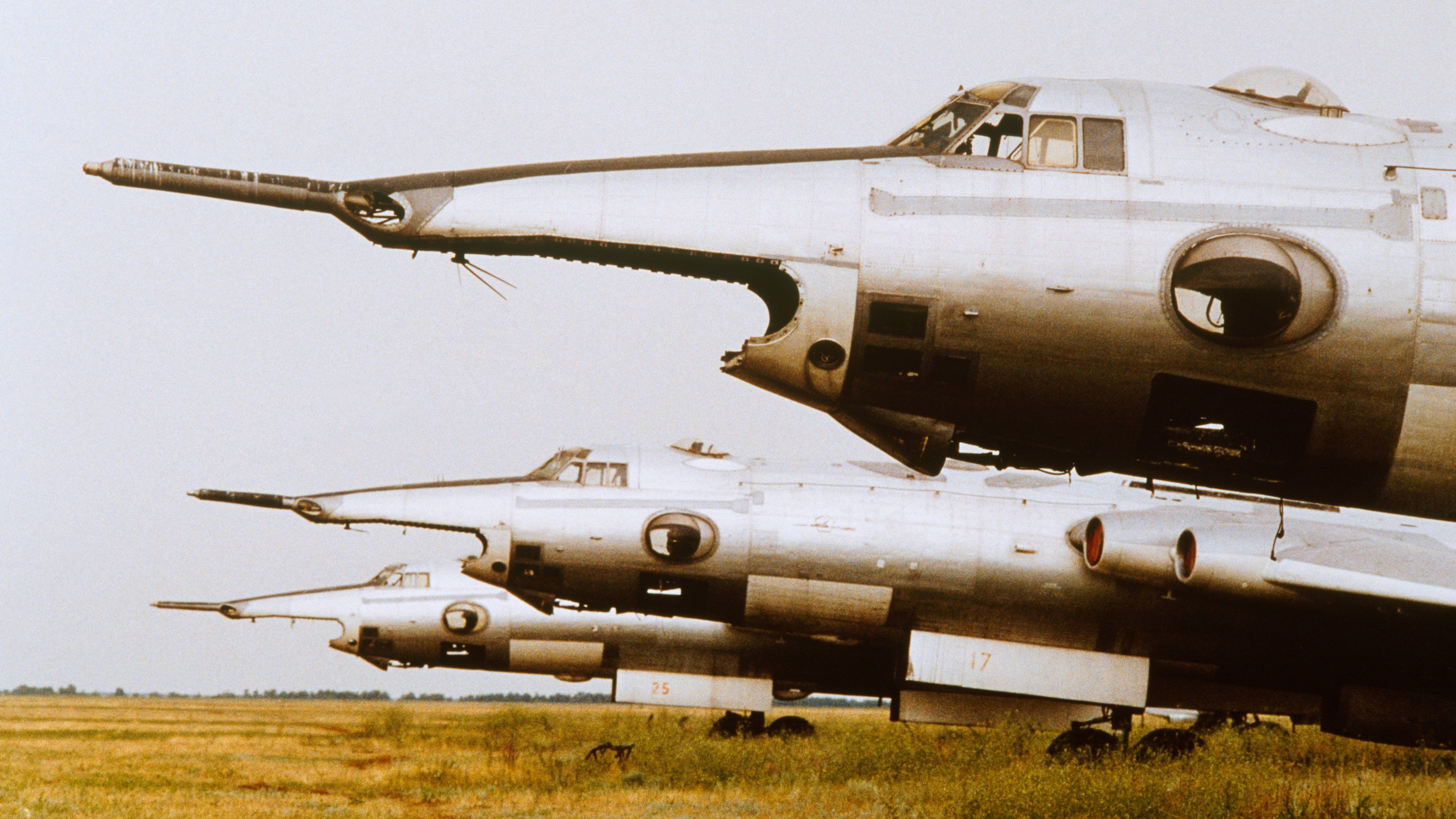 Military Jets of USSR being Dismantled at Engels Air Base