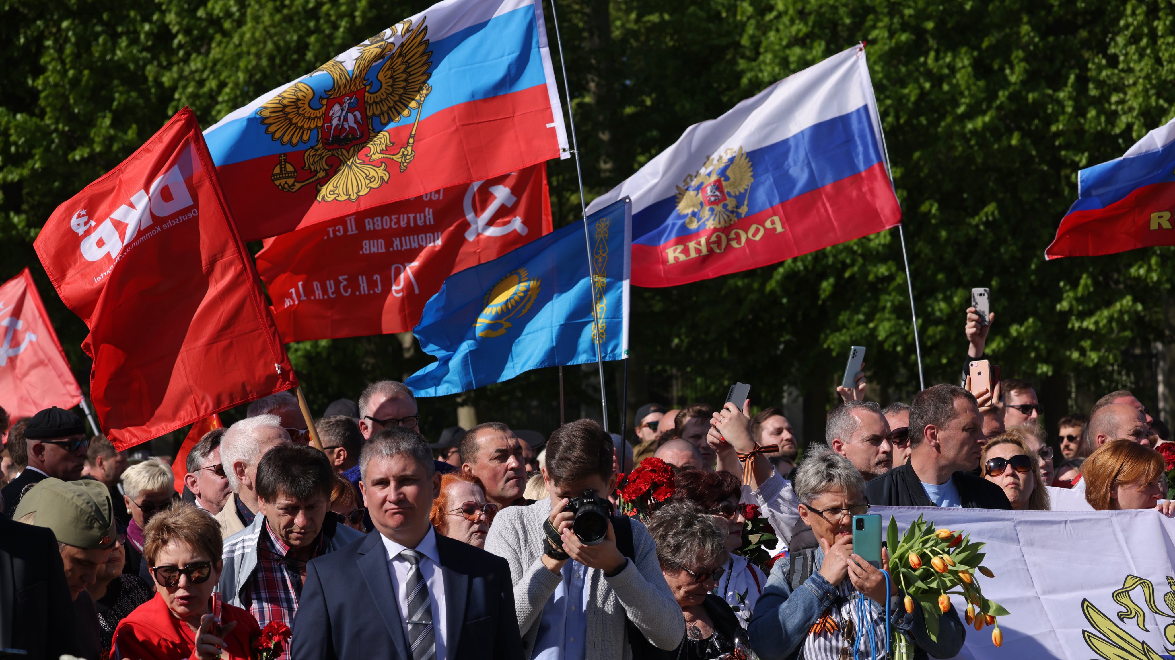 Pro-Russian Gatherings On Russian Victory Day In Berlin