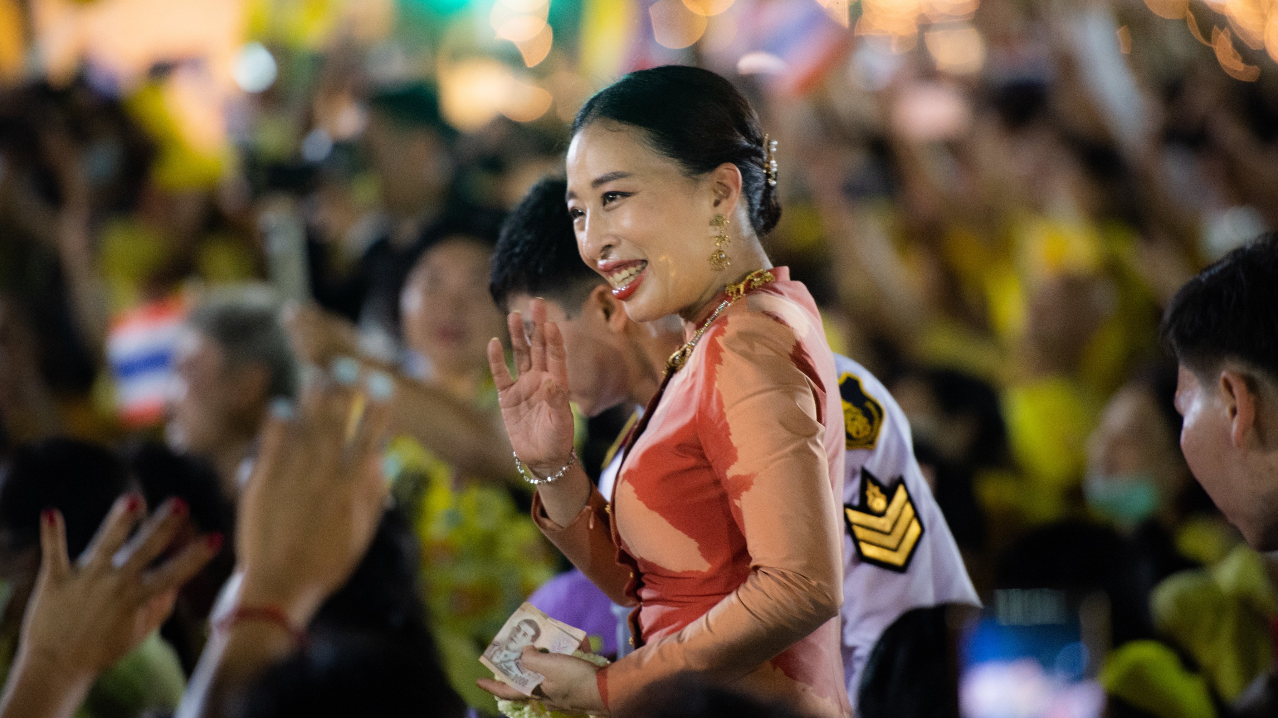 Thailand&#039;s King Maha Vajiralongkorn And Queen Suthida Greet Royalists