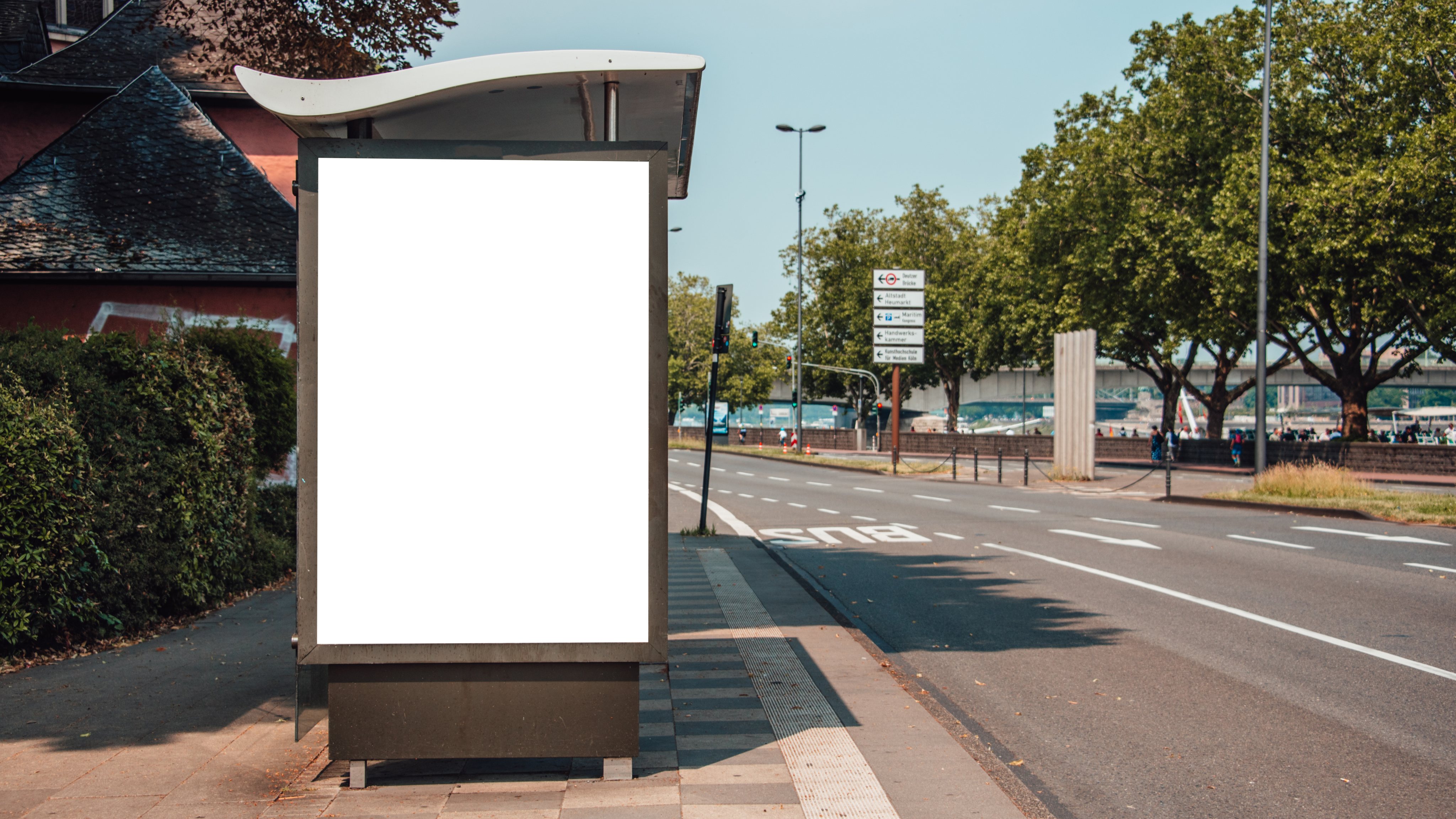 Bus stop with billboard