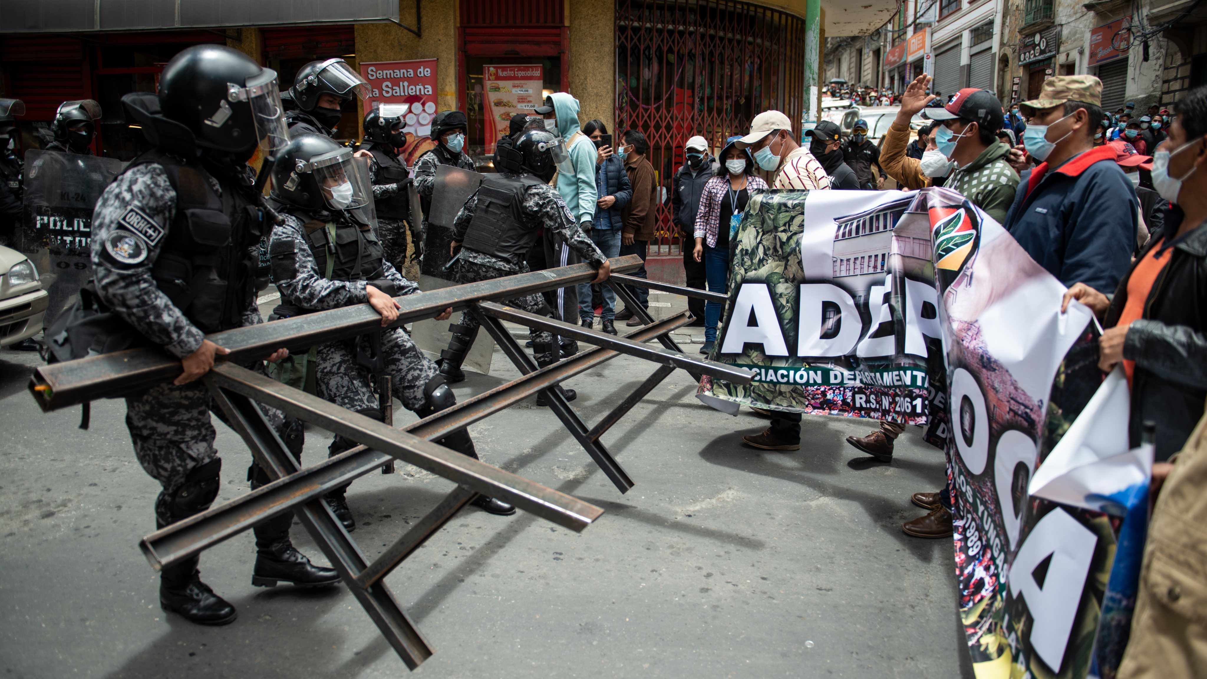 Protest by coca producers in Bolivia