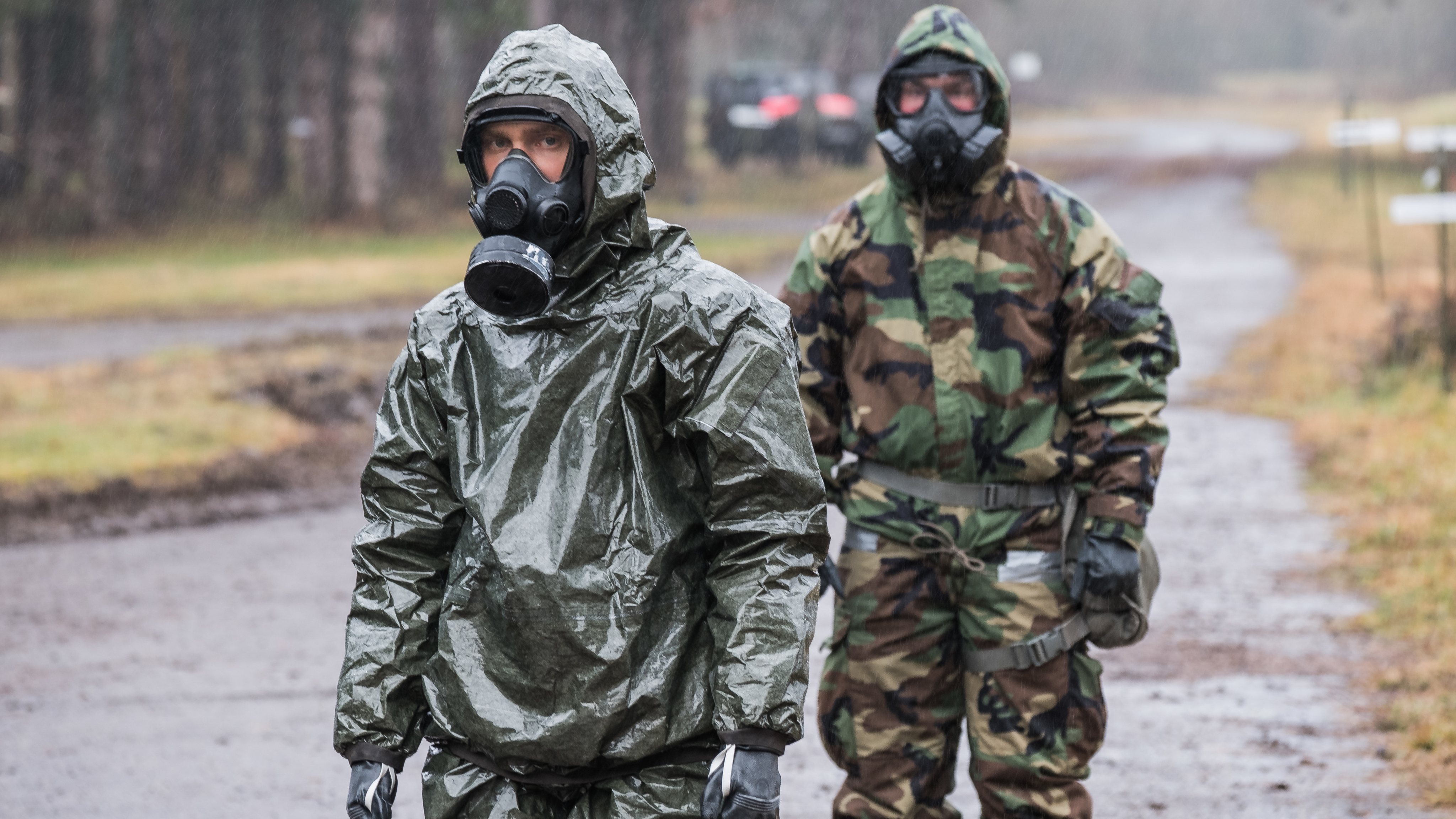 simulation of a Nuclear Biological and Chemical Warfare (Nbc) during the training of French paratroopers in south of France before going to war in Africa, for Barkhane military operation against terrorism, Occitanie, Toulouse, France