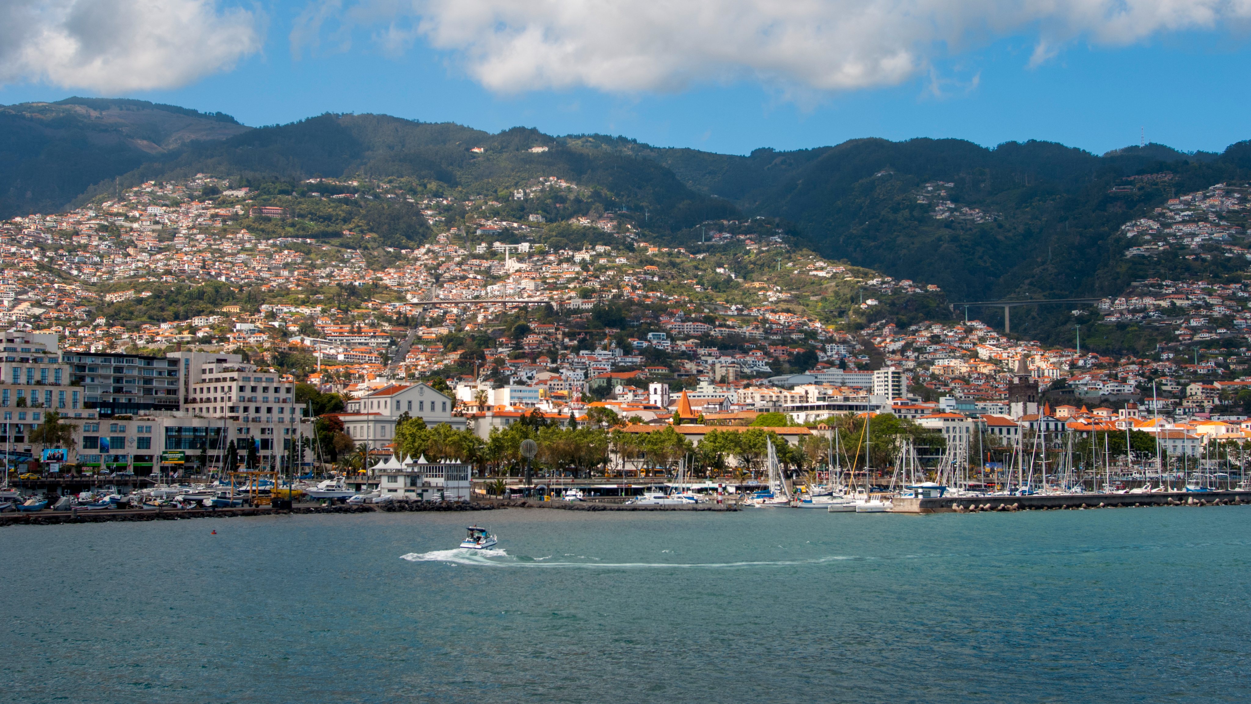 View of the city of Funchal on the Portuguese island of