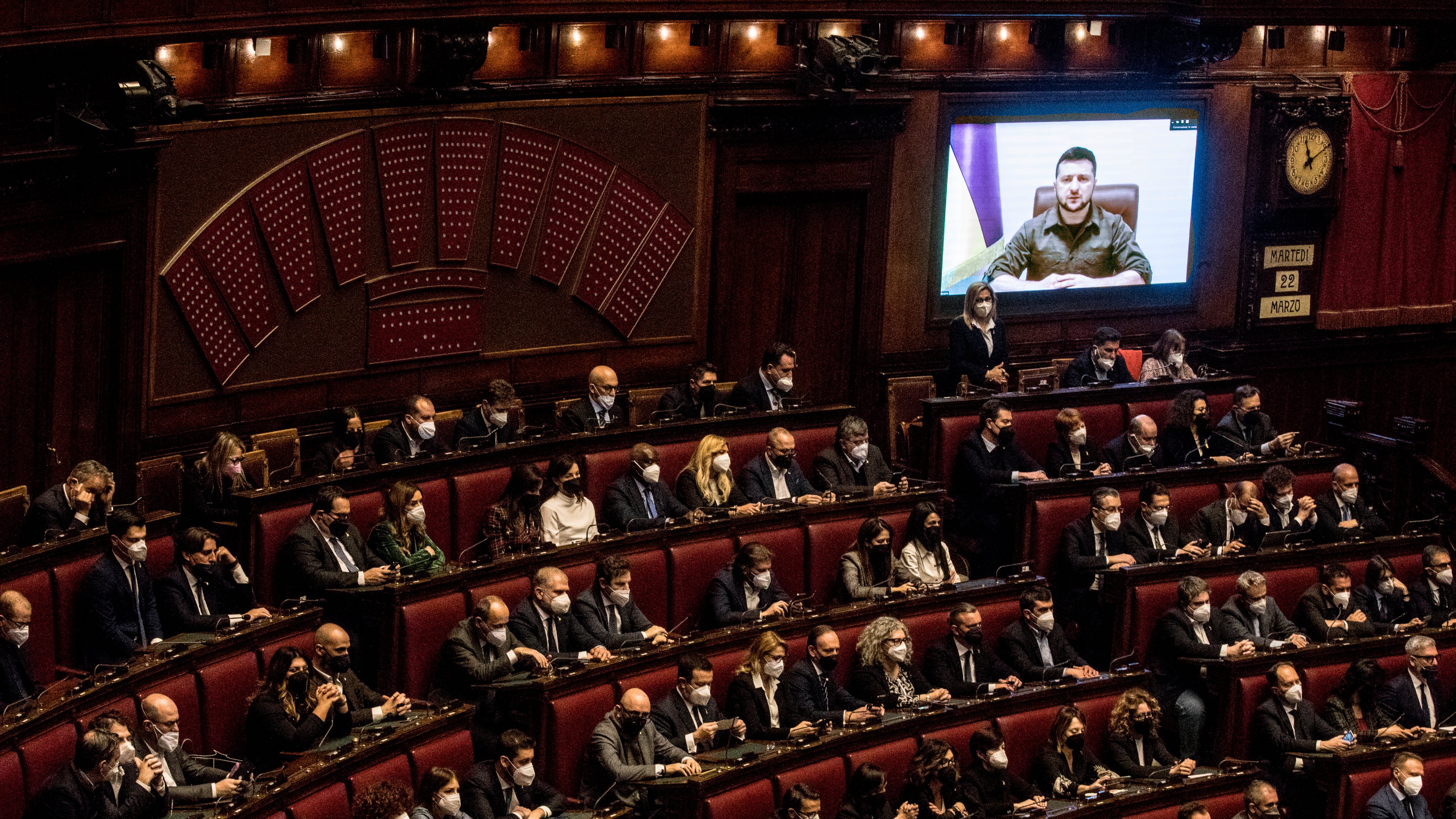 Ukrainian President Zelensky Addresses Italian Parliament By Video