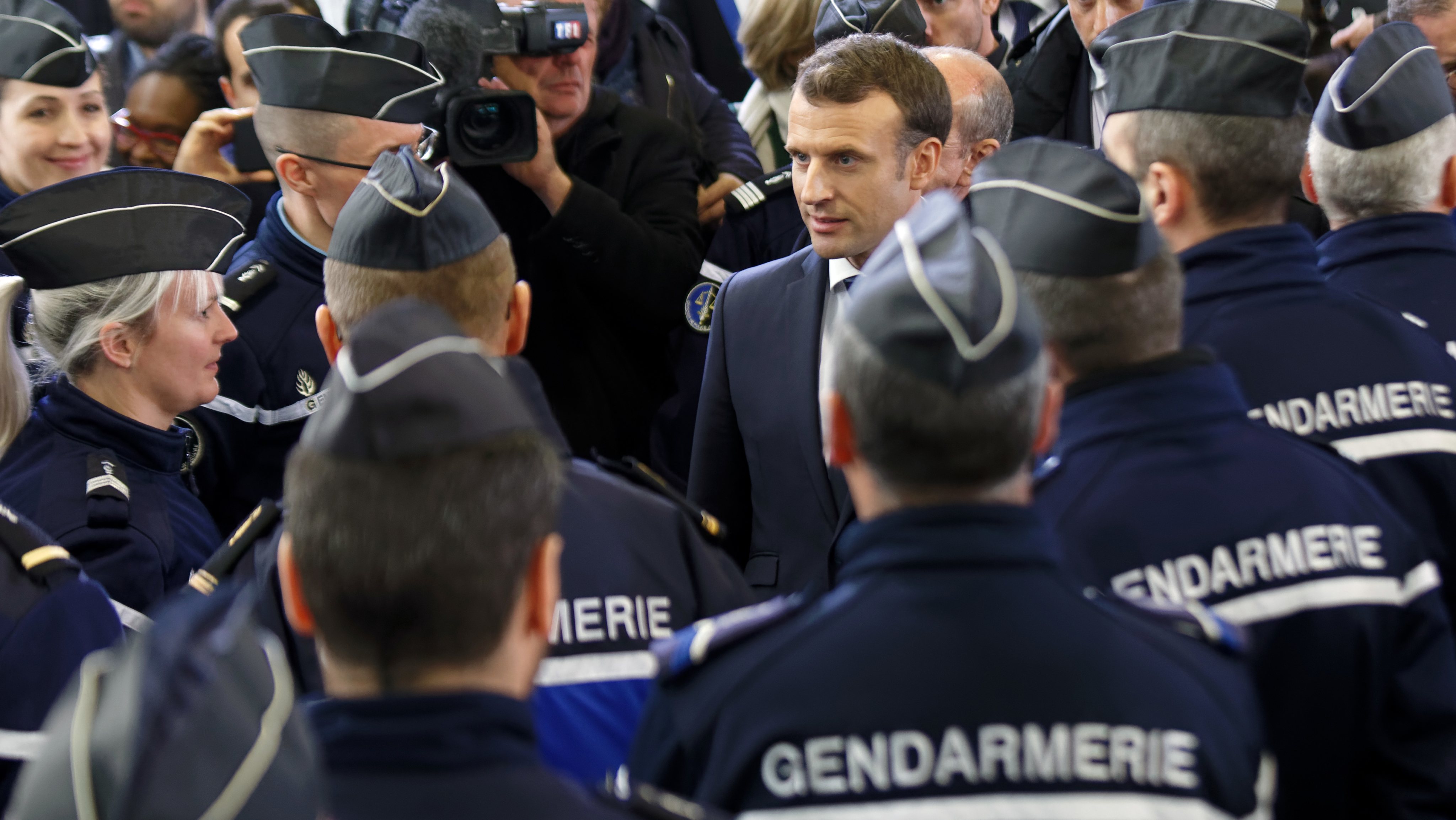 French President Emmanuel Macron Visits Calais
