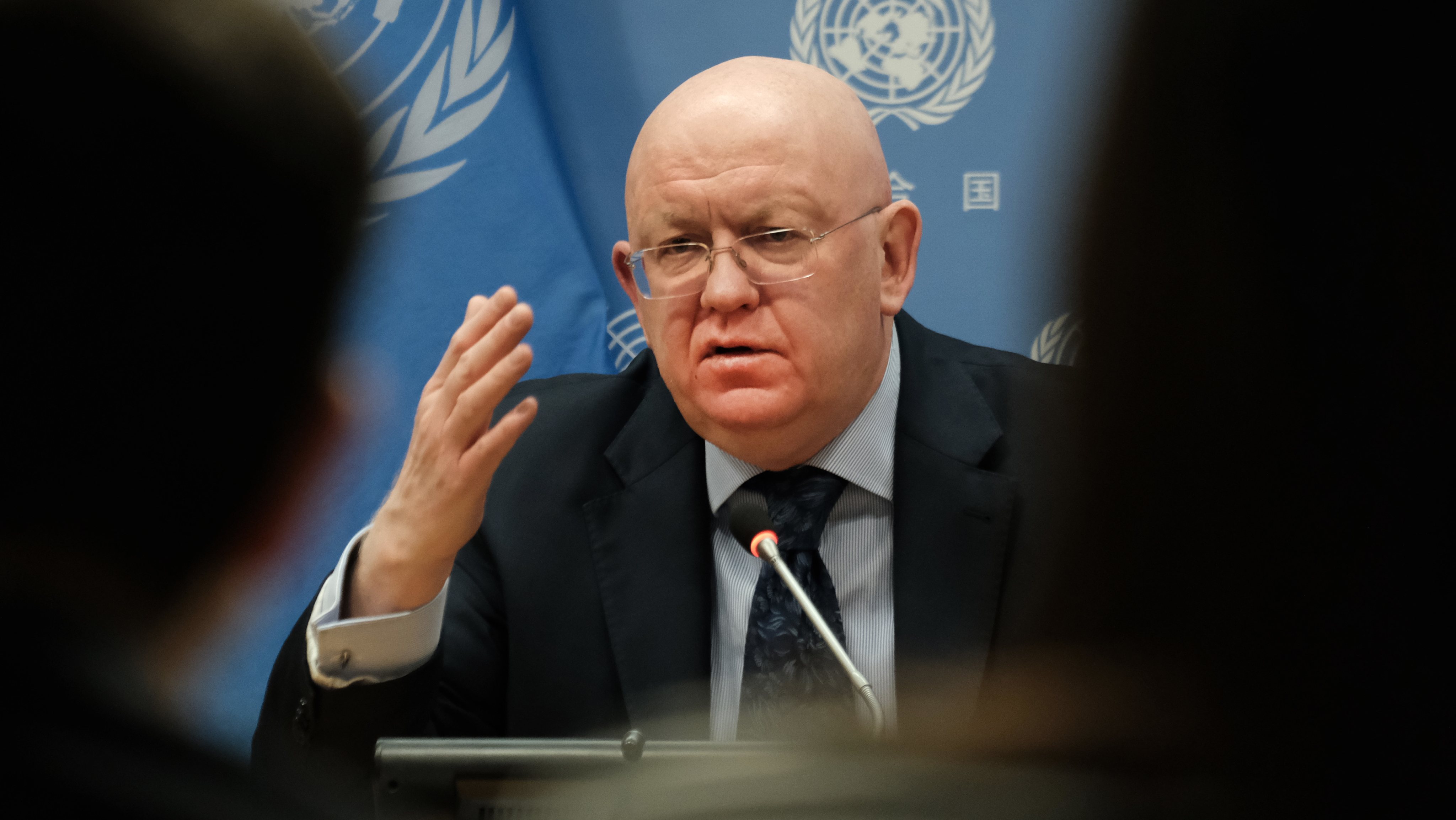 Russian Ambassador To United Nations Vassily Nebenzia Gives Press Briefing