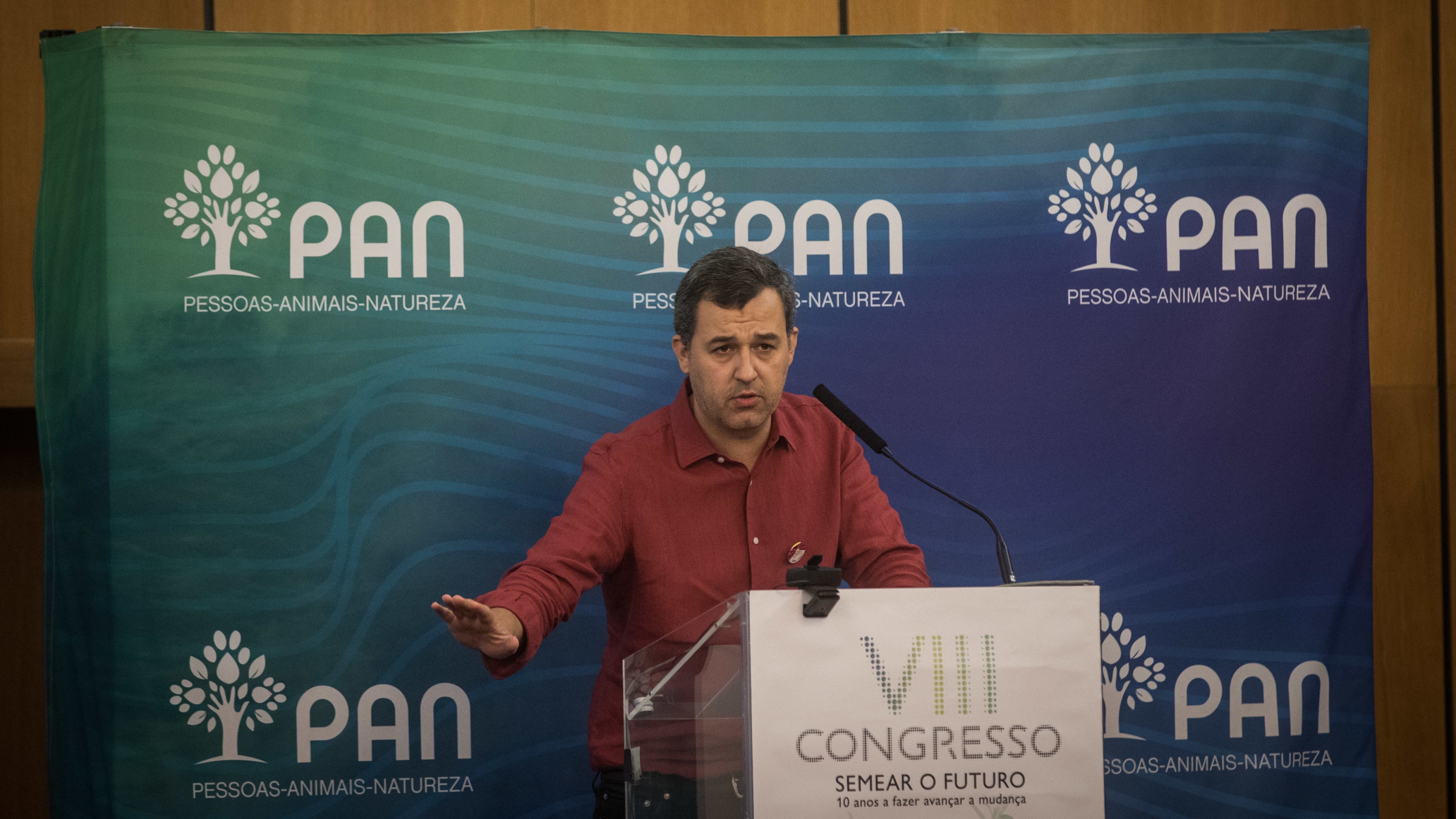 André Silva durante a sua última intervenção pública como líder do PAN, em junho de 2021