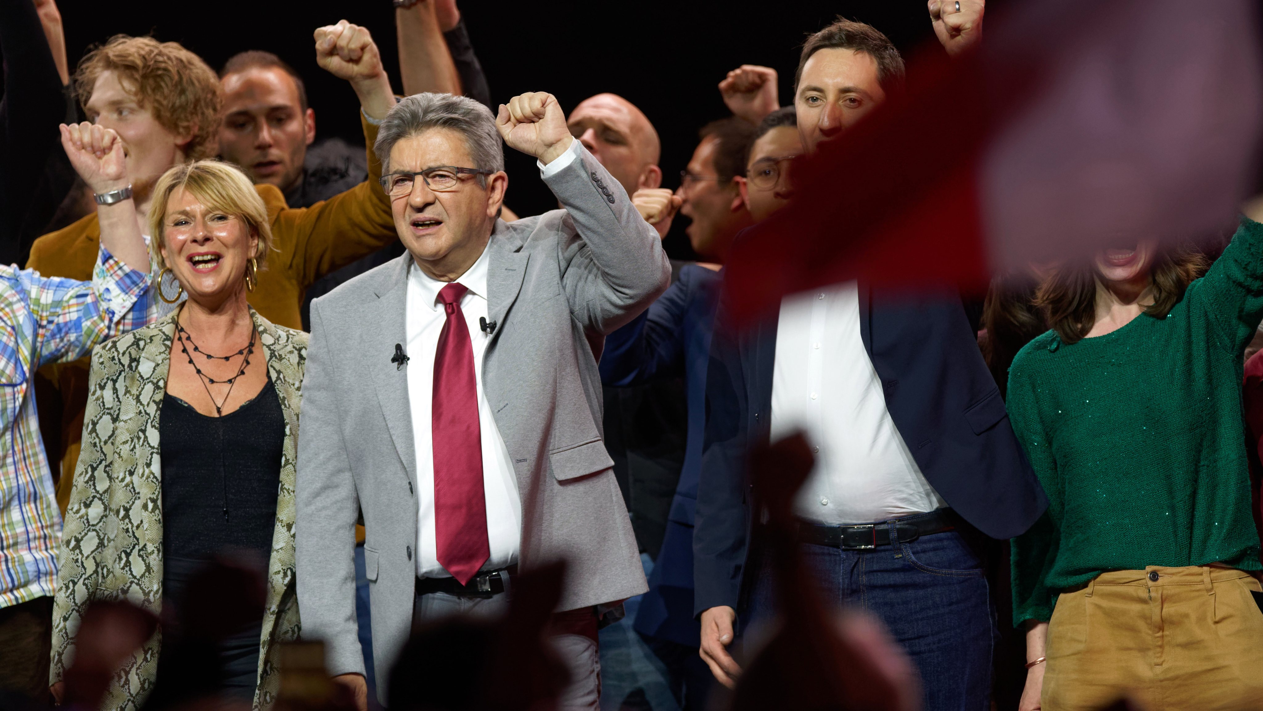 French Left-Wing Presidential Candidate Jean-Luc Melenchon At The Final Rally On The Campaign Trail