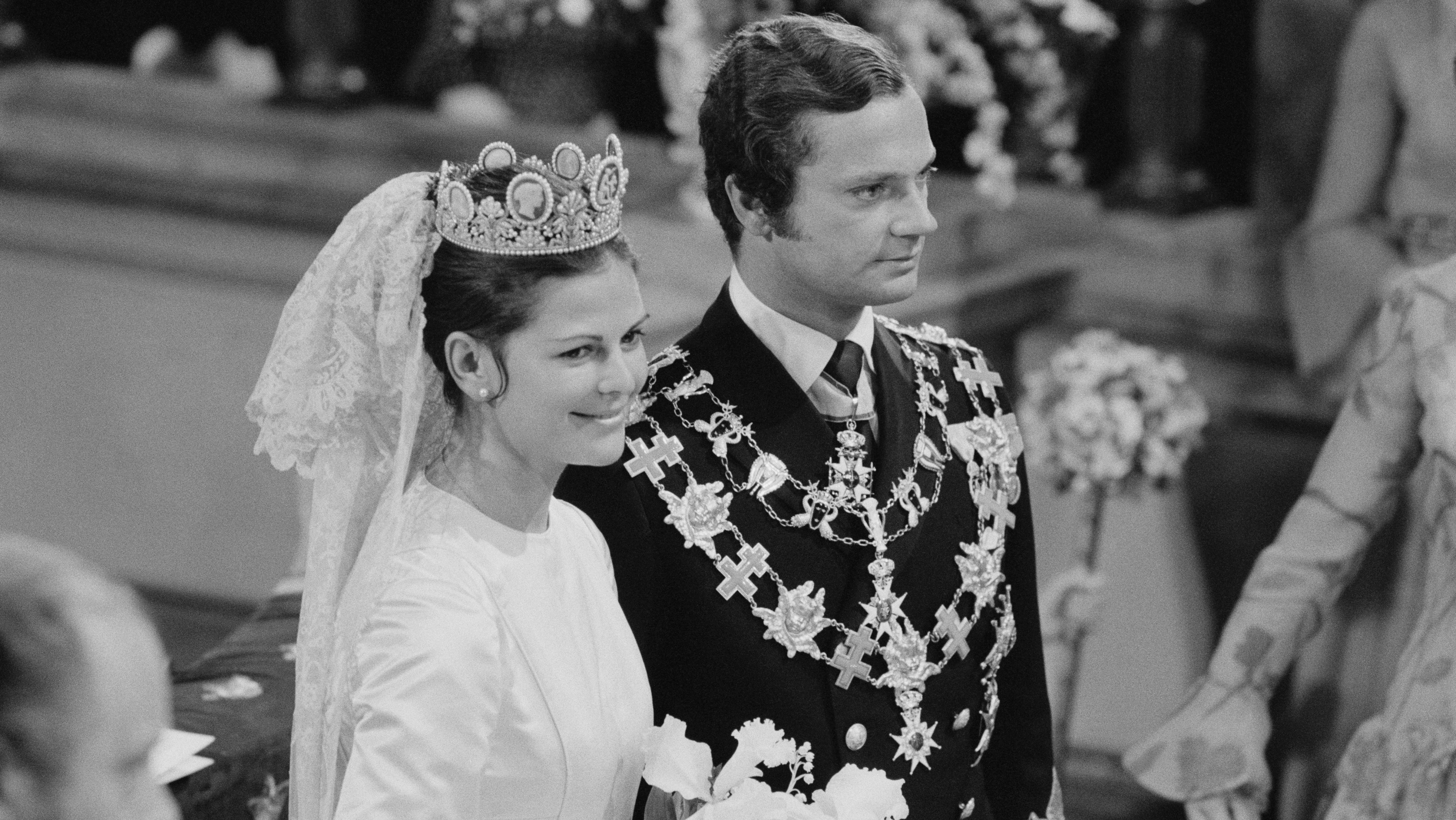 Mariage du Roi Carl Gustaf et de Silvia Sommerlath en 1976