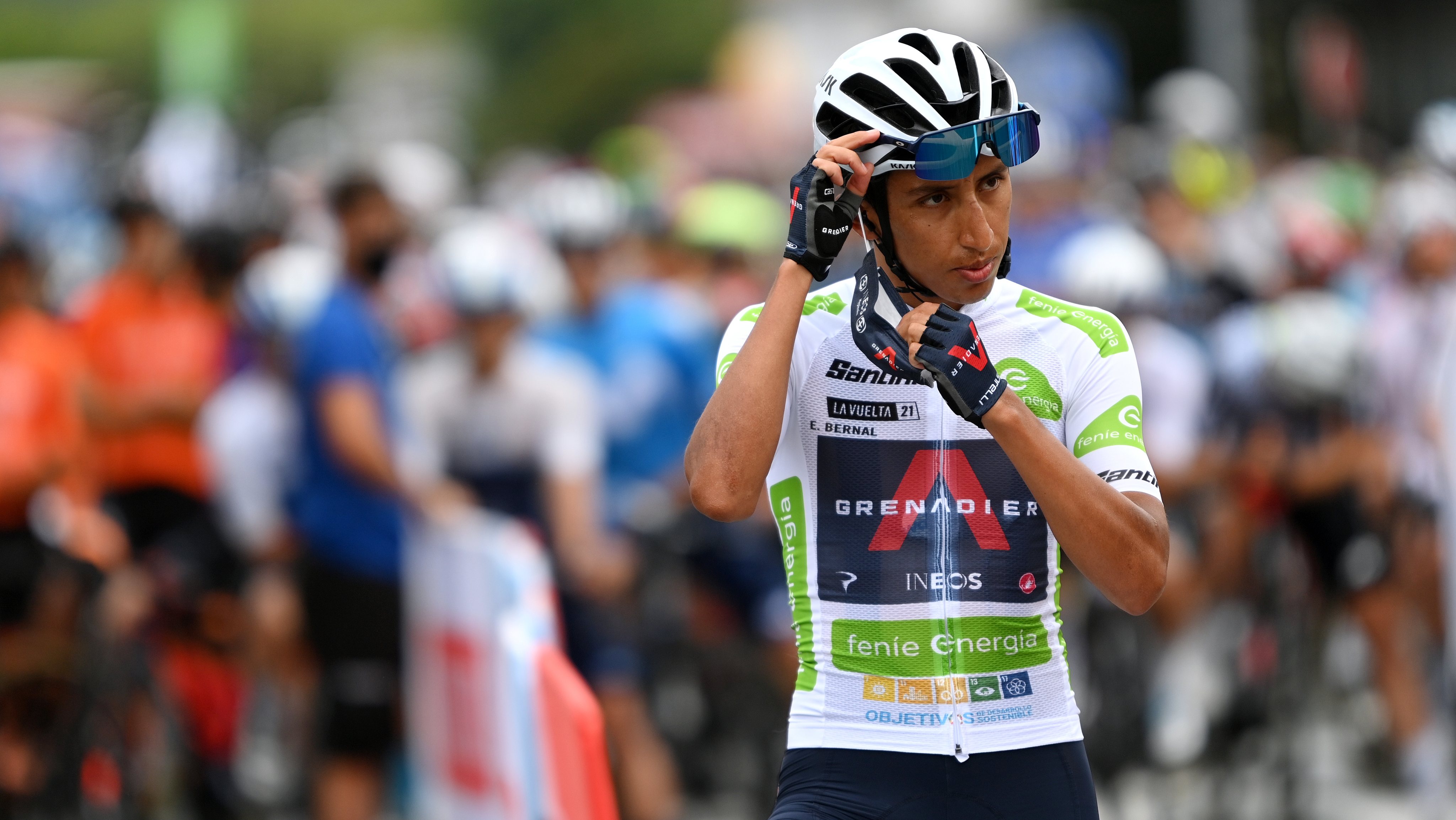 O ciclista colombiano Egan Bernal no Tour de Espanha em 2021