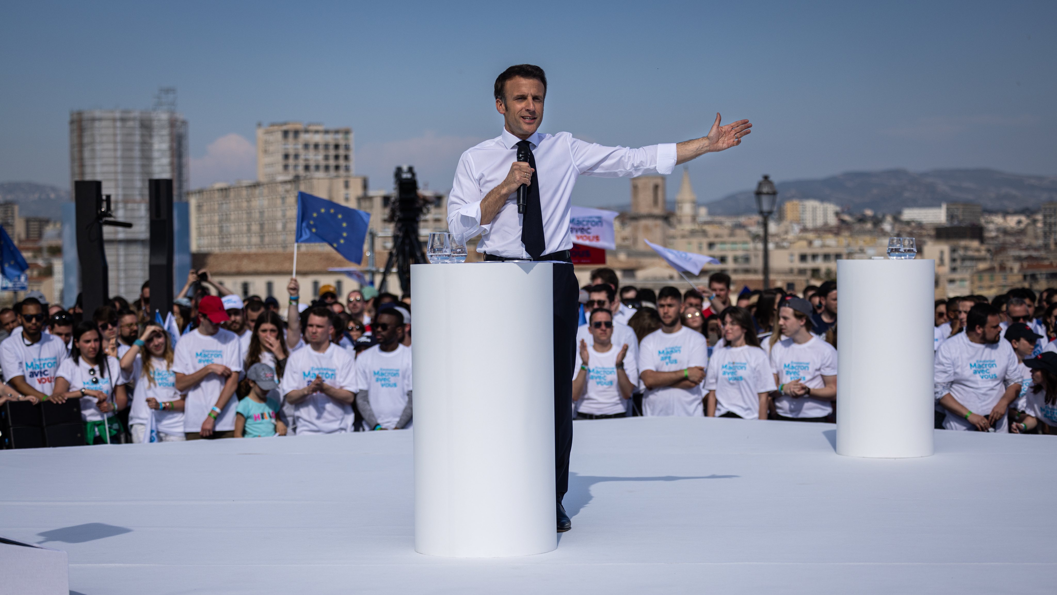 Emmanuel Macron, Candidate For France&#039;s La Republique En Marche Party, Campaigns For President