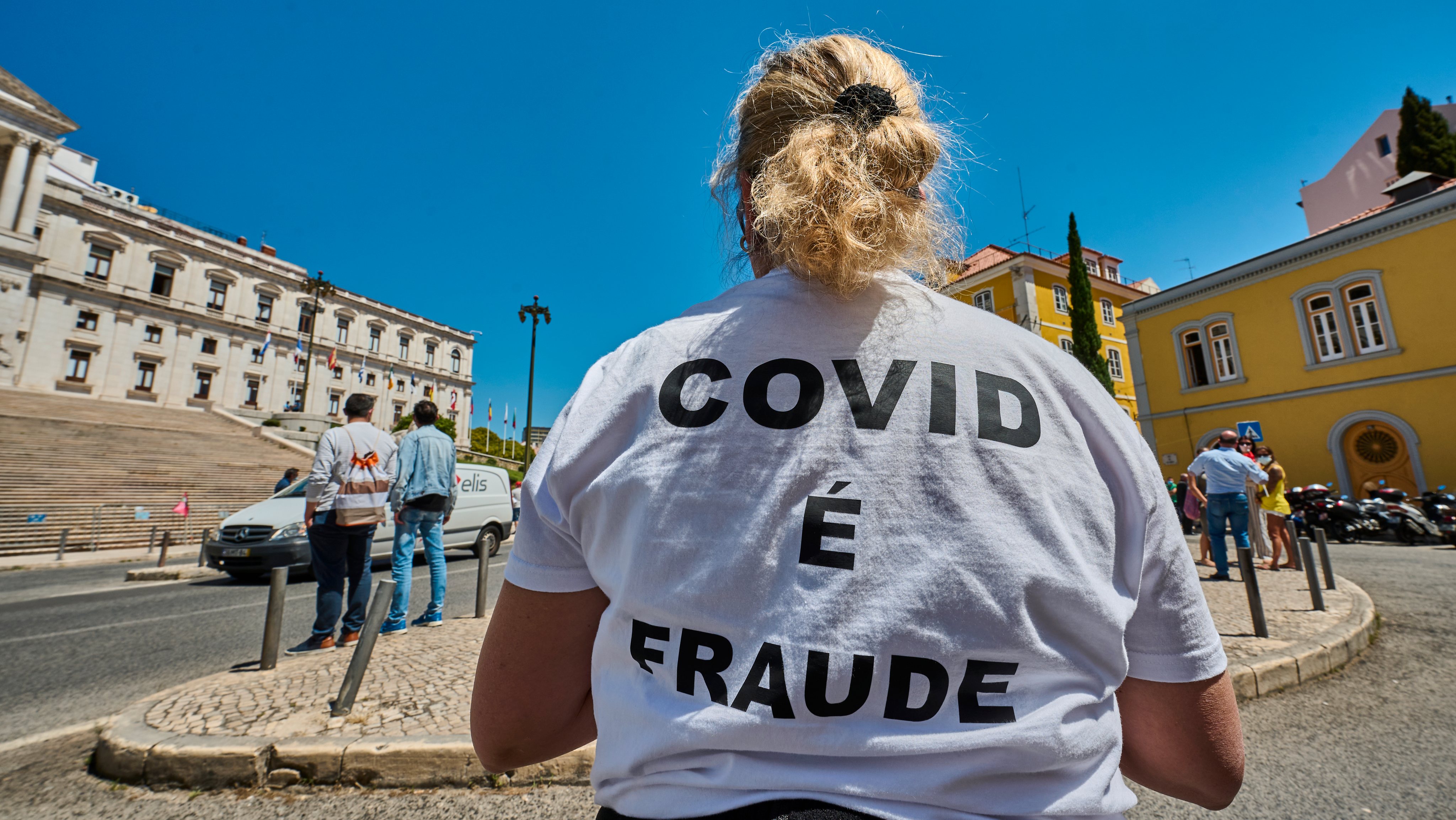 Anti-Vaccine Activists Protest Against Restrictions Imposed By The Government in Portugal
