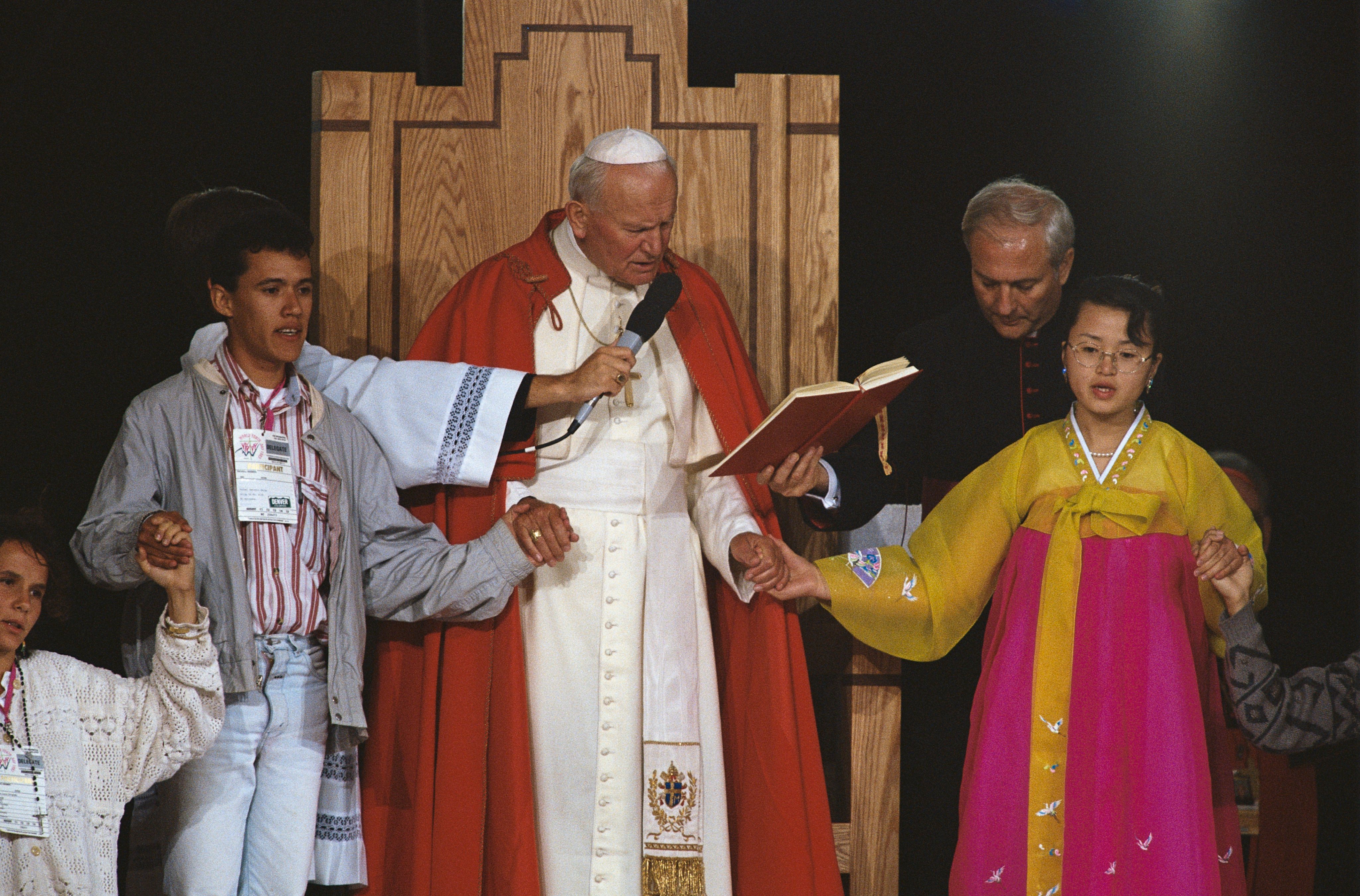Pope John Paul II Reading During Mass